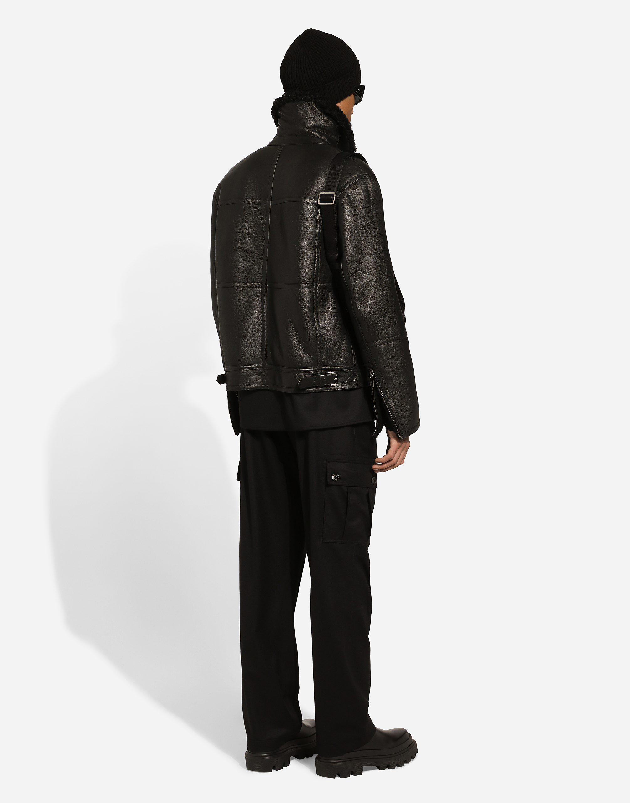 Dolce & Gabbana Flannel Cargo Pants In Black
