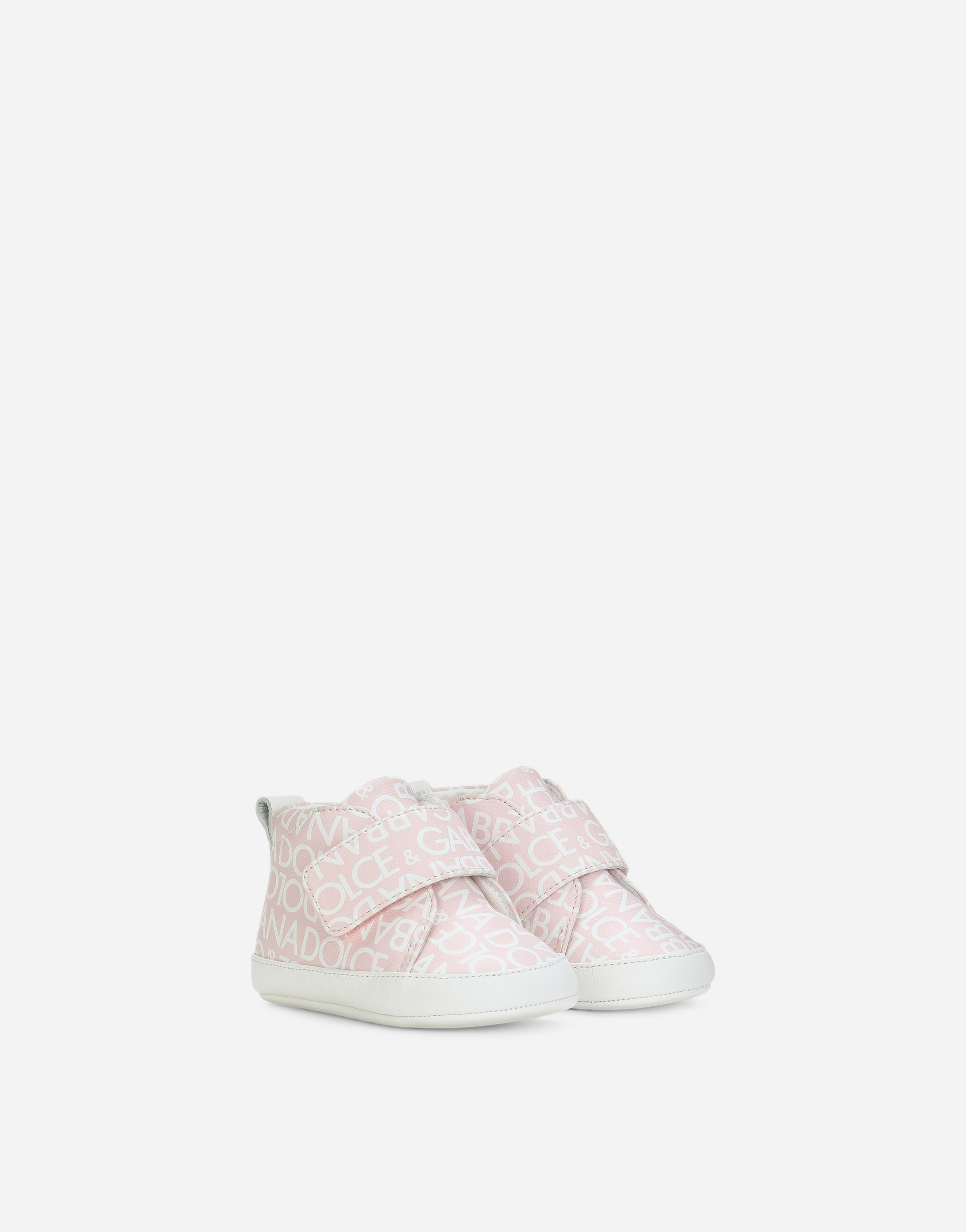  Dolce & Gabbana Dolce & Gabbana Printed Nappa Leather Mid-top Sneakers - Man Newborn Boys' Shoes (16-20) Pink Leather 17 
