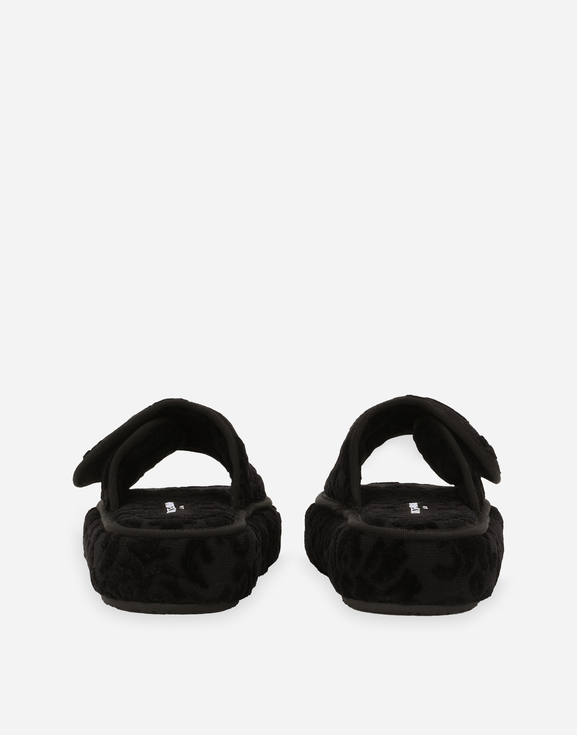 Dolce & Gabbana Terry Cotton Plateau Slippes In Multicolor