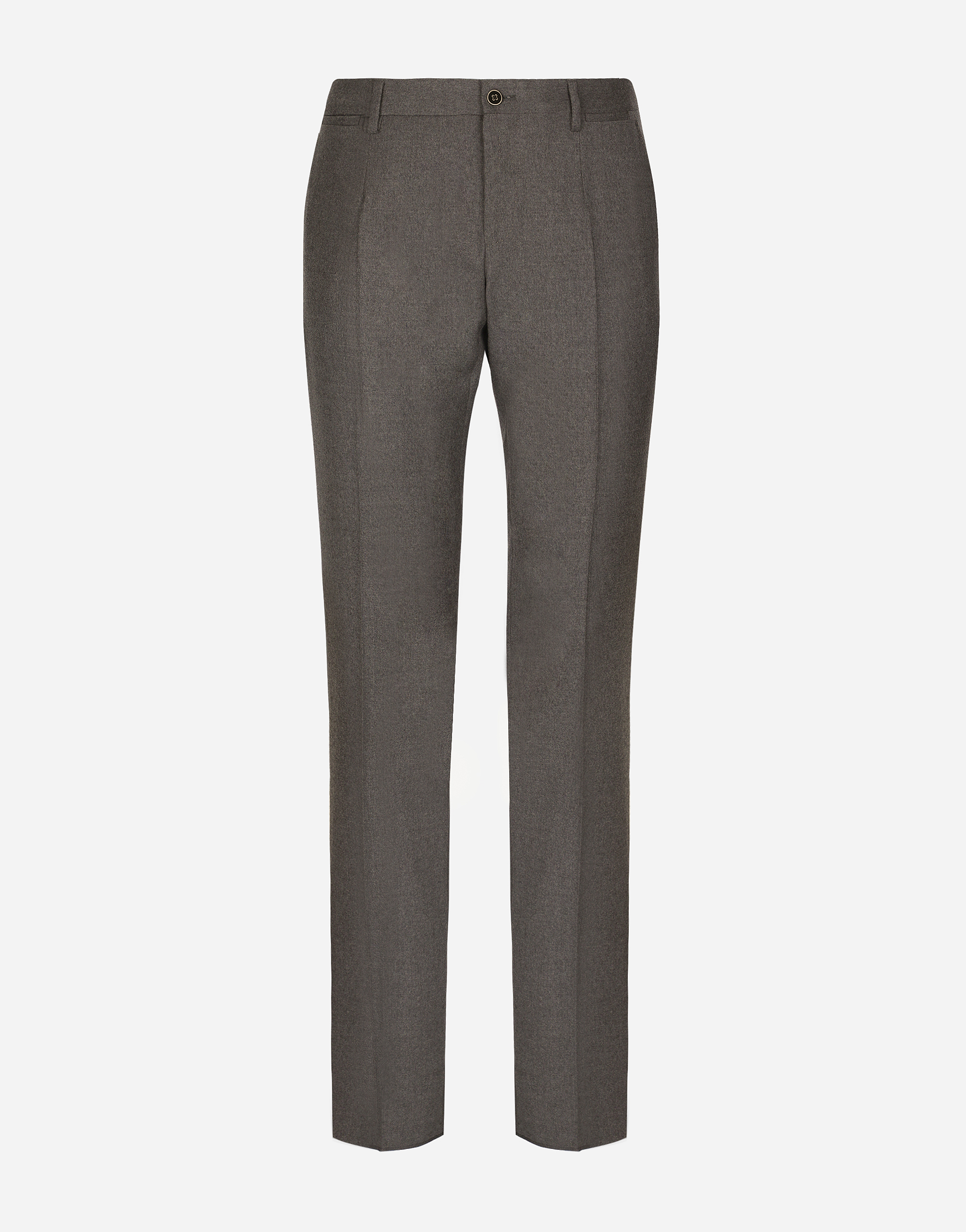 Dolce & Gabbana Stretch Flannel Pants - Man Pants And Shorts Gray Wool