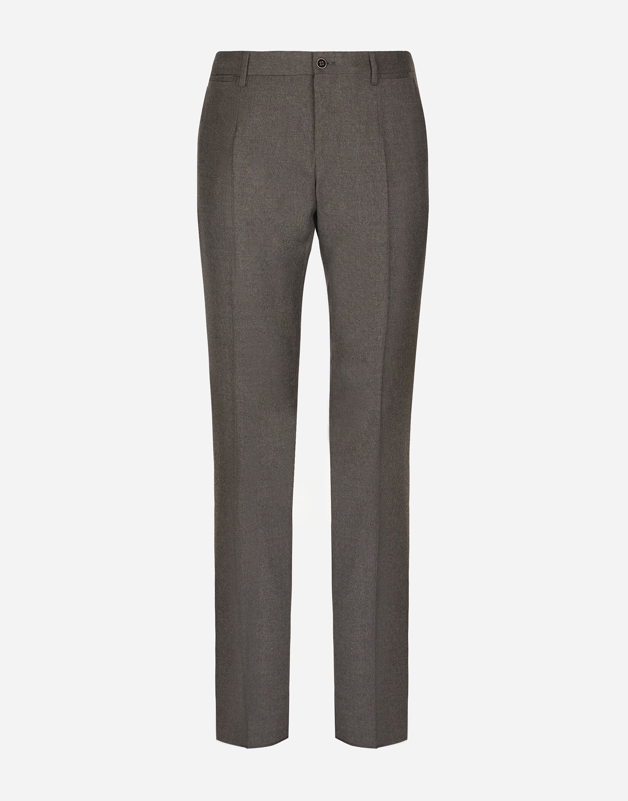 Dolce & Gabbana Stretch Flannel Pants - Man Pants And Shorts Gray Wool