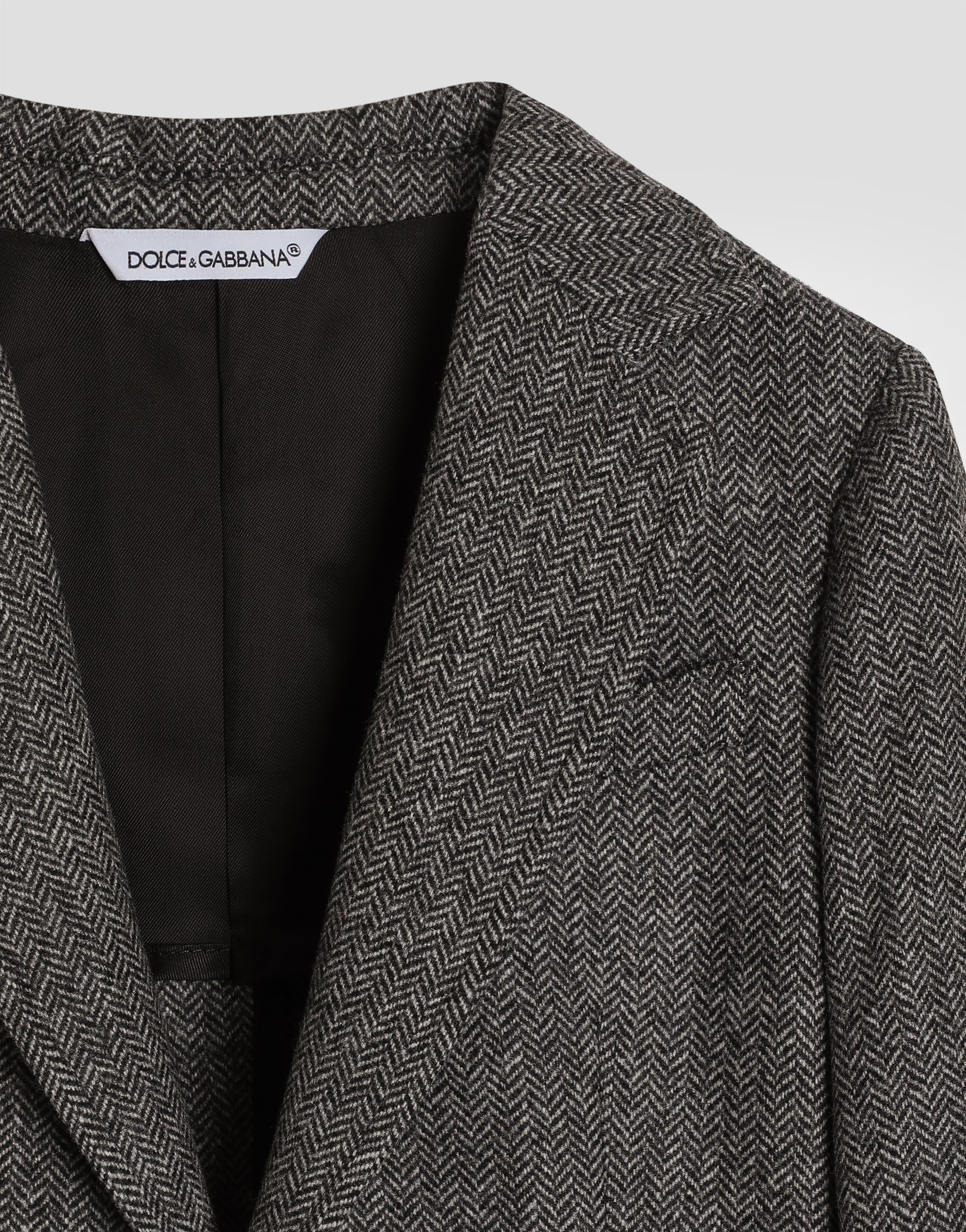 Single-breasted jacket herringbone wool