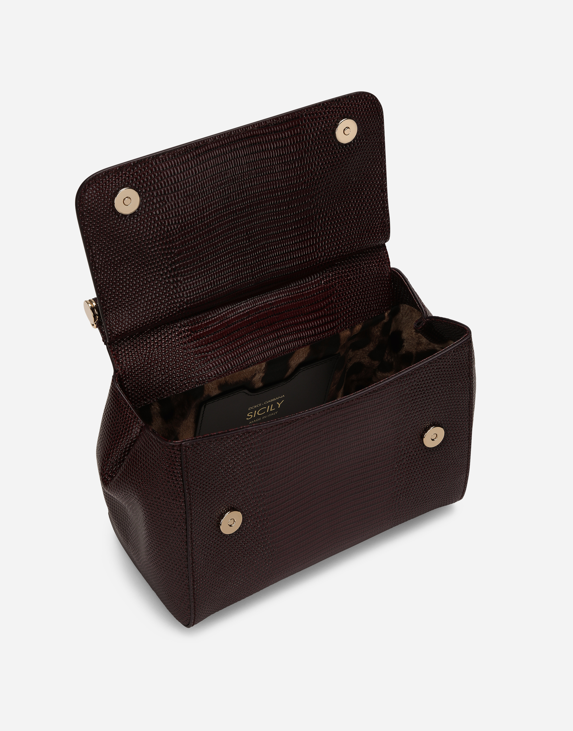 Dolce & Gabbana Medium Sicily Handbag In Bordeaux