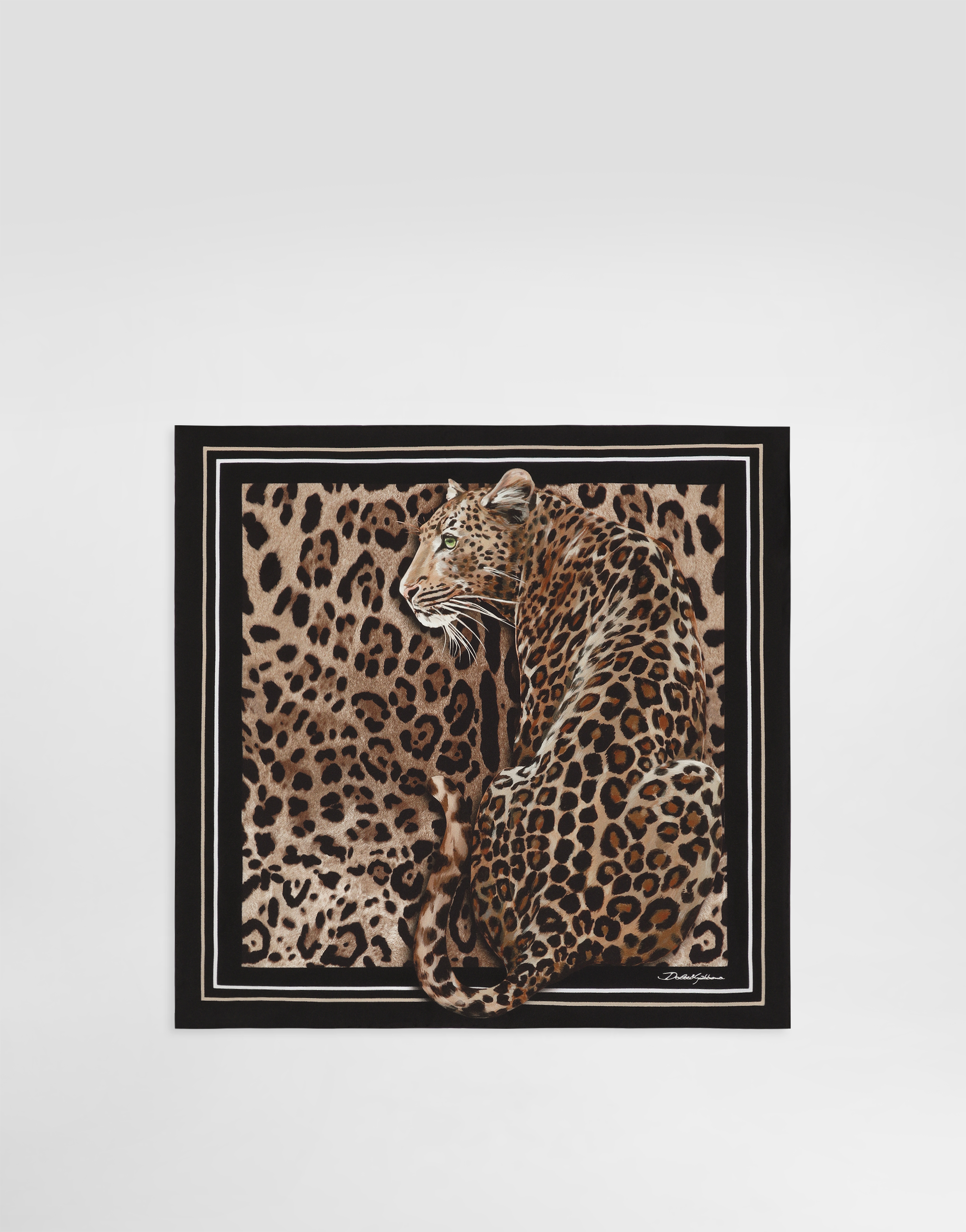 Dolce & Gabbana Leopard-print Silk Twill Foulard (50x50) - Woman Scarves And Silks Print Onesize