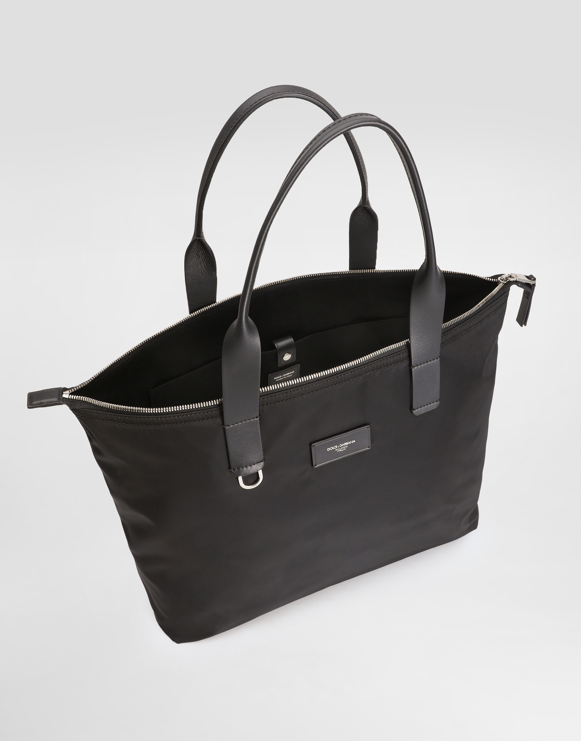 Shopping nylon and smooth calfskin