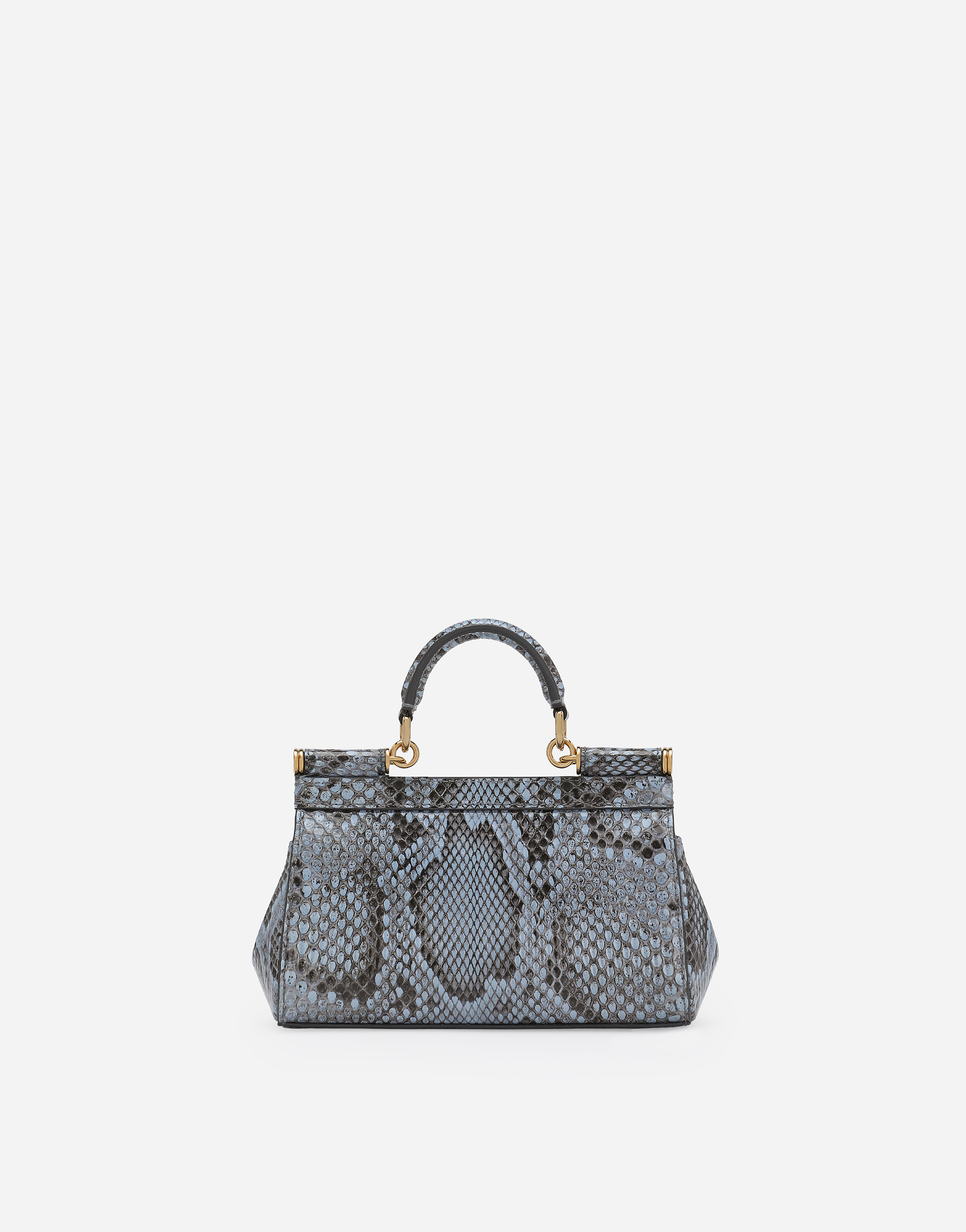 Dolce & Gabbana Carta Zucchero Python Bag In Light Blue