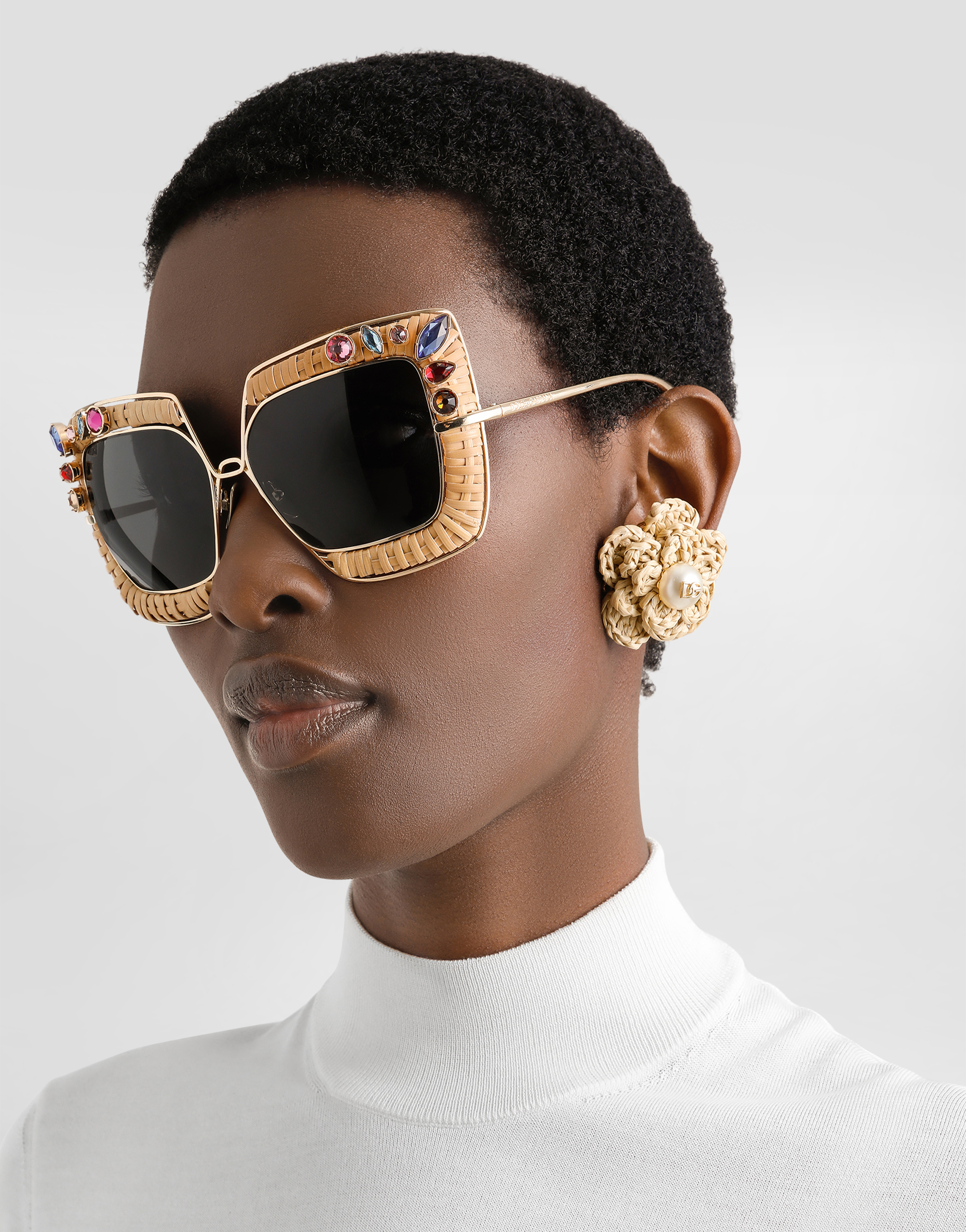 Dolce & Gabbana Dg Raffia-effect Clip-on Earrings