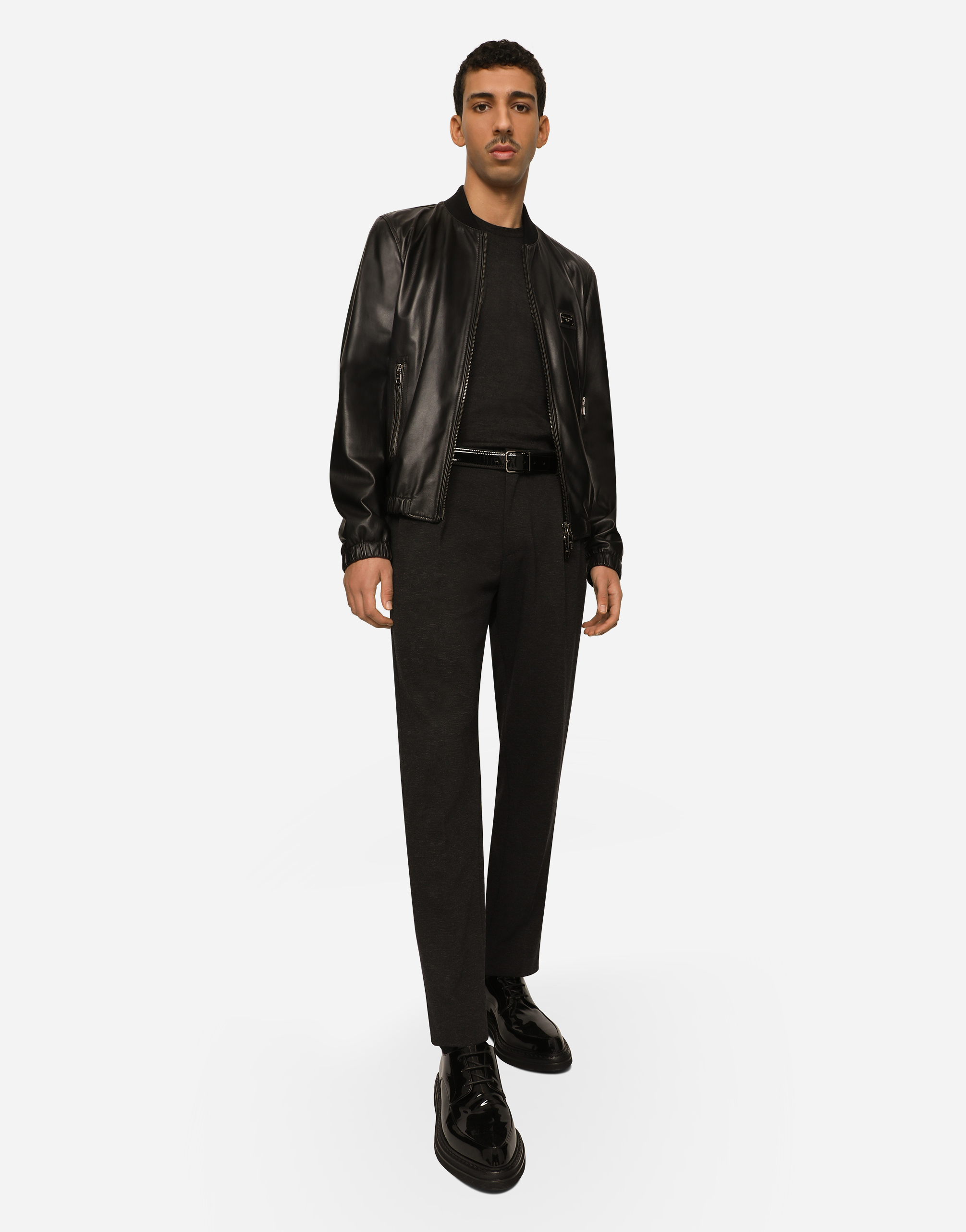 DOLCE & GABBANA STRETCH JERSEY PINPOINT PANTS