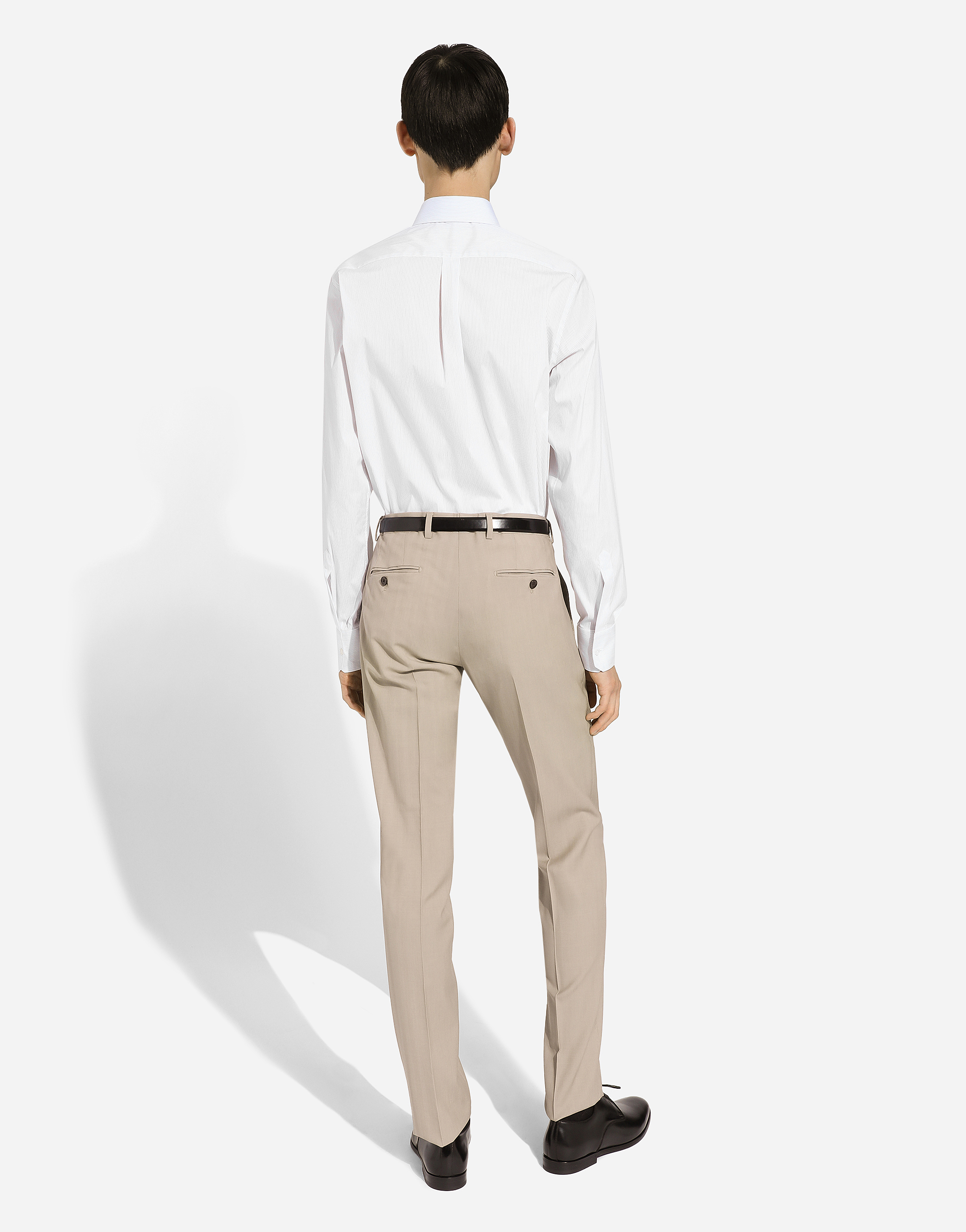 Dolce & Gabbana White Cotton Formal Dress Top Sicilia Shirt In Purple