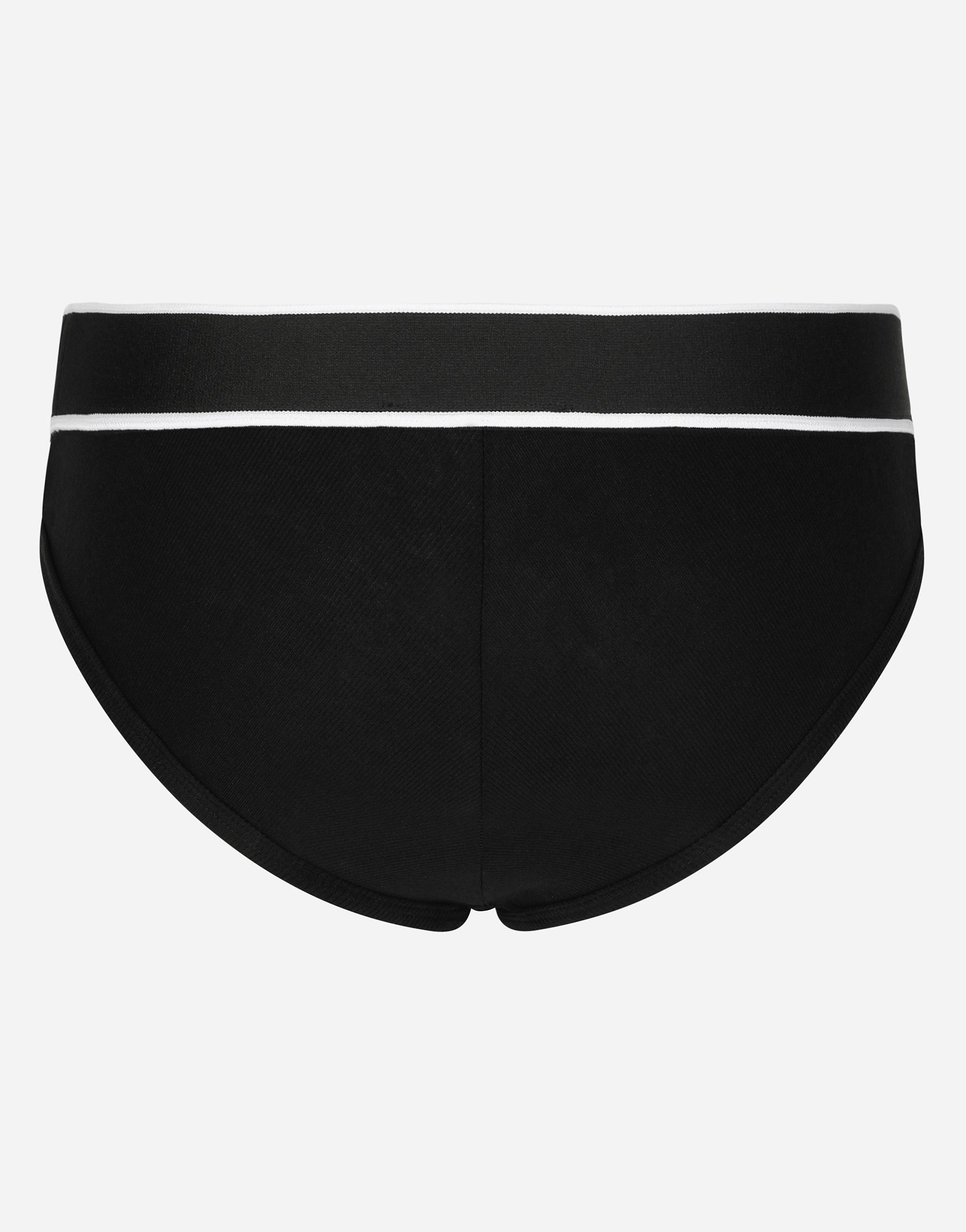 DOLCE & GABBANA FINE-RIB JERSEY BRAZILIAN BRIEFS WITH BRANDED ELASTIC