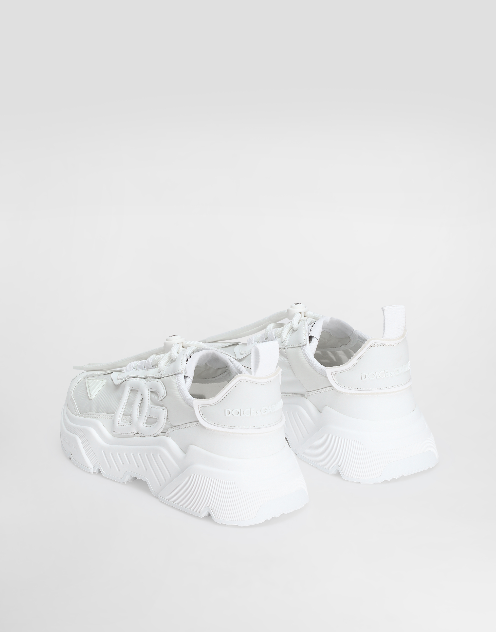 Shop Dolce & Gabbana Mixed-materials Daymaster Sneakers In White