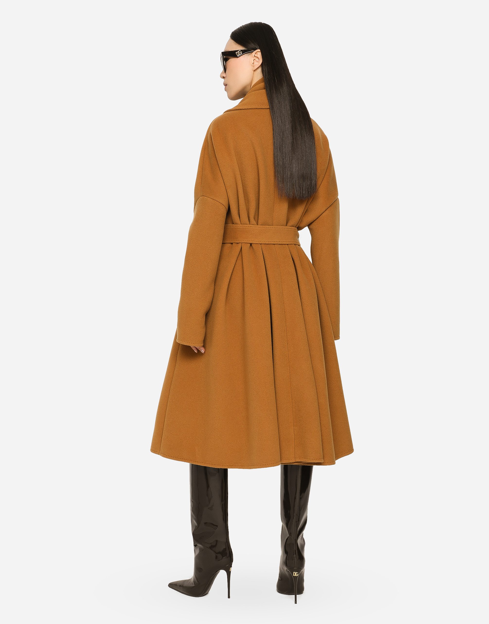 DOLCE & GABBANA BELTED OVERSIZE CASHMERE WOOL COAT