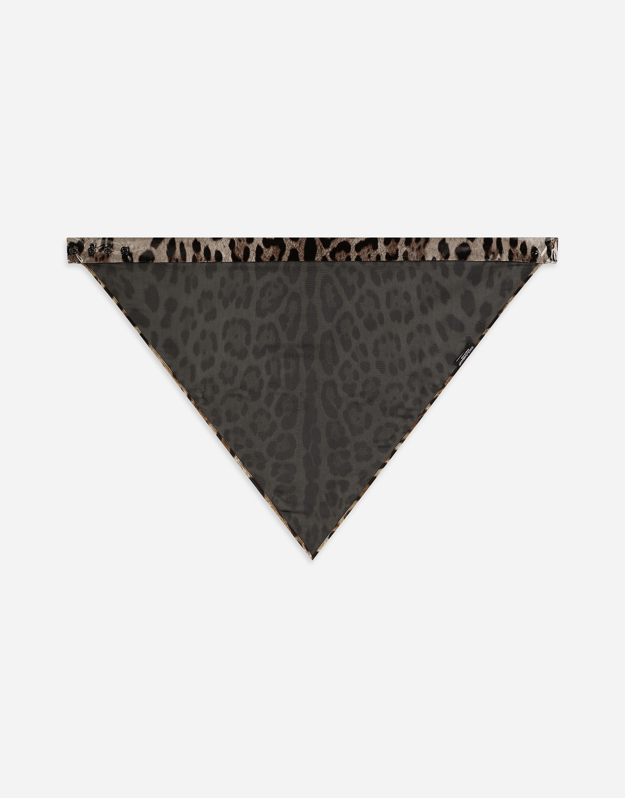  Dolce & Gabbana Dreiecksschleier Aus Beschichtetem Satin Leoprint - Frau Hüte Und Handschuhe Animalprint Onesize 