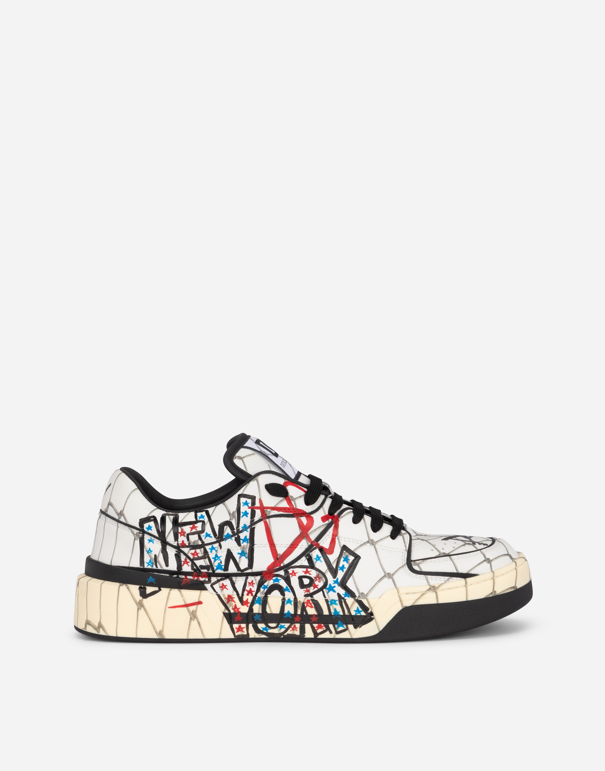 DOLCE & GABBANA PRINTED CALFSKIN NEW ROMA SNEAKERS