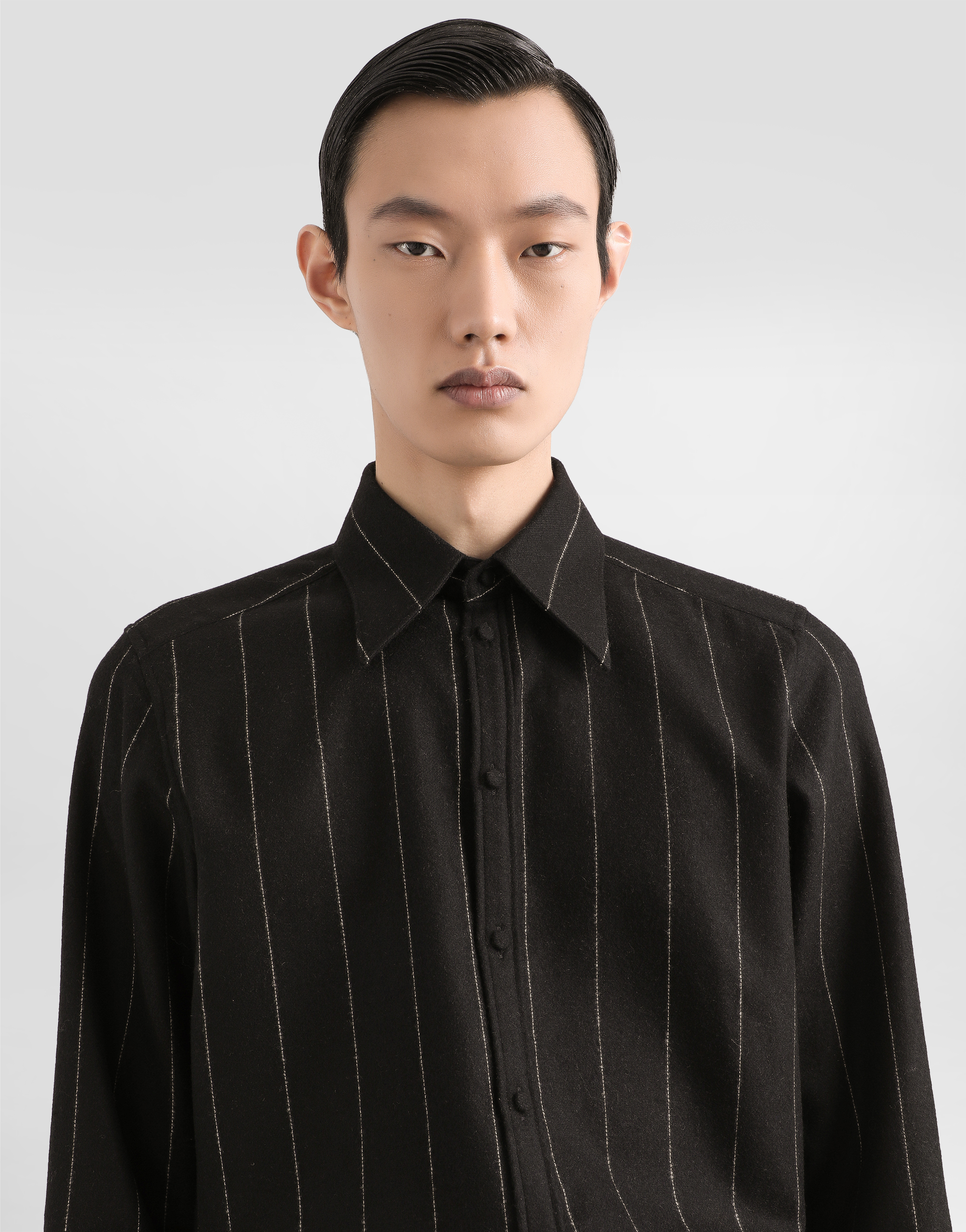 Pinstriped flannel shirt