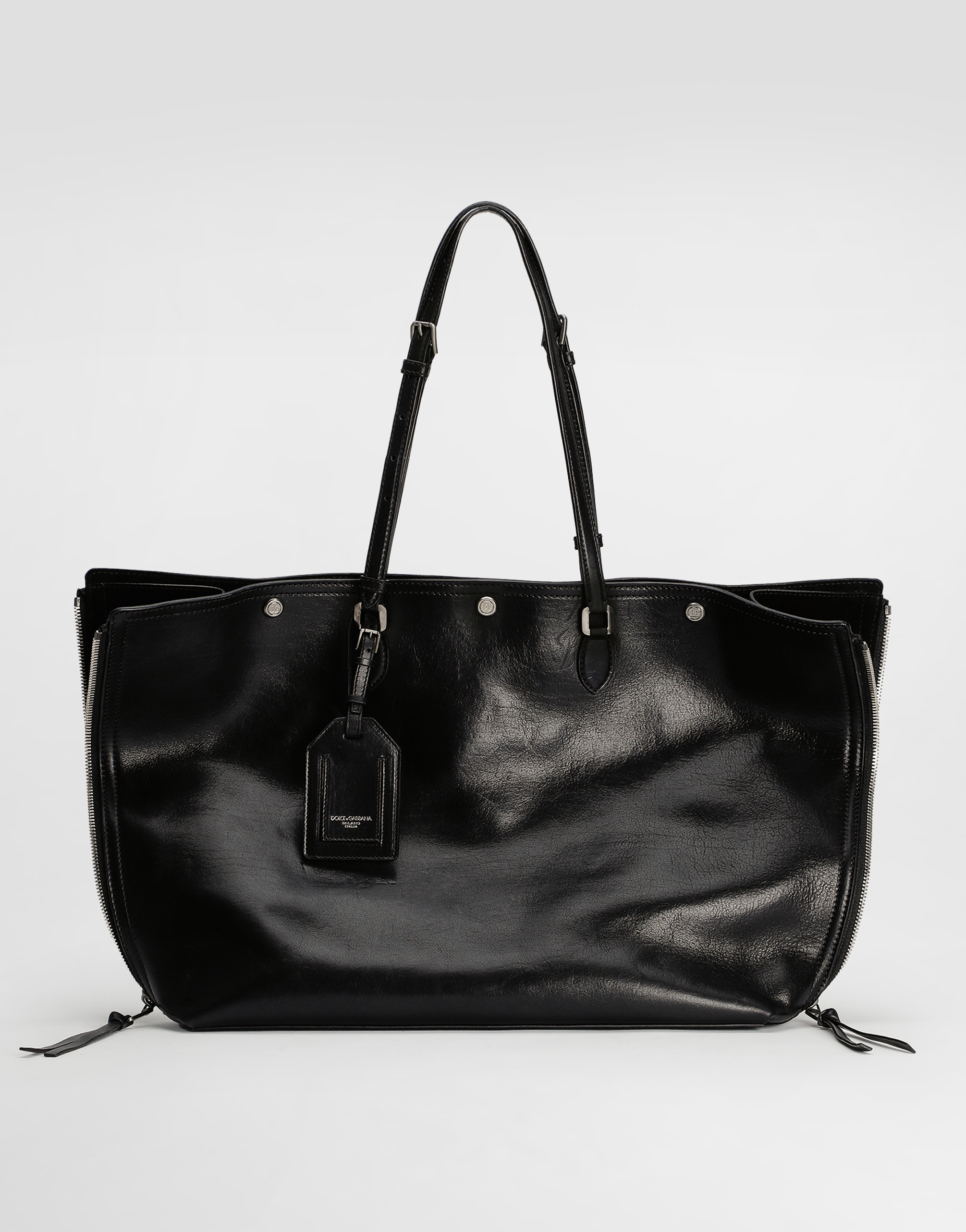 Blackのメンズ アテネ カーフスキン ショッピング バッグ | Dolce&Gabbana®
