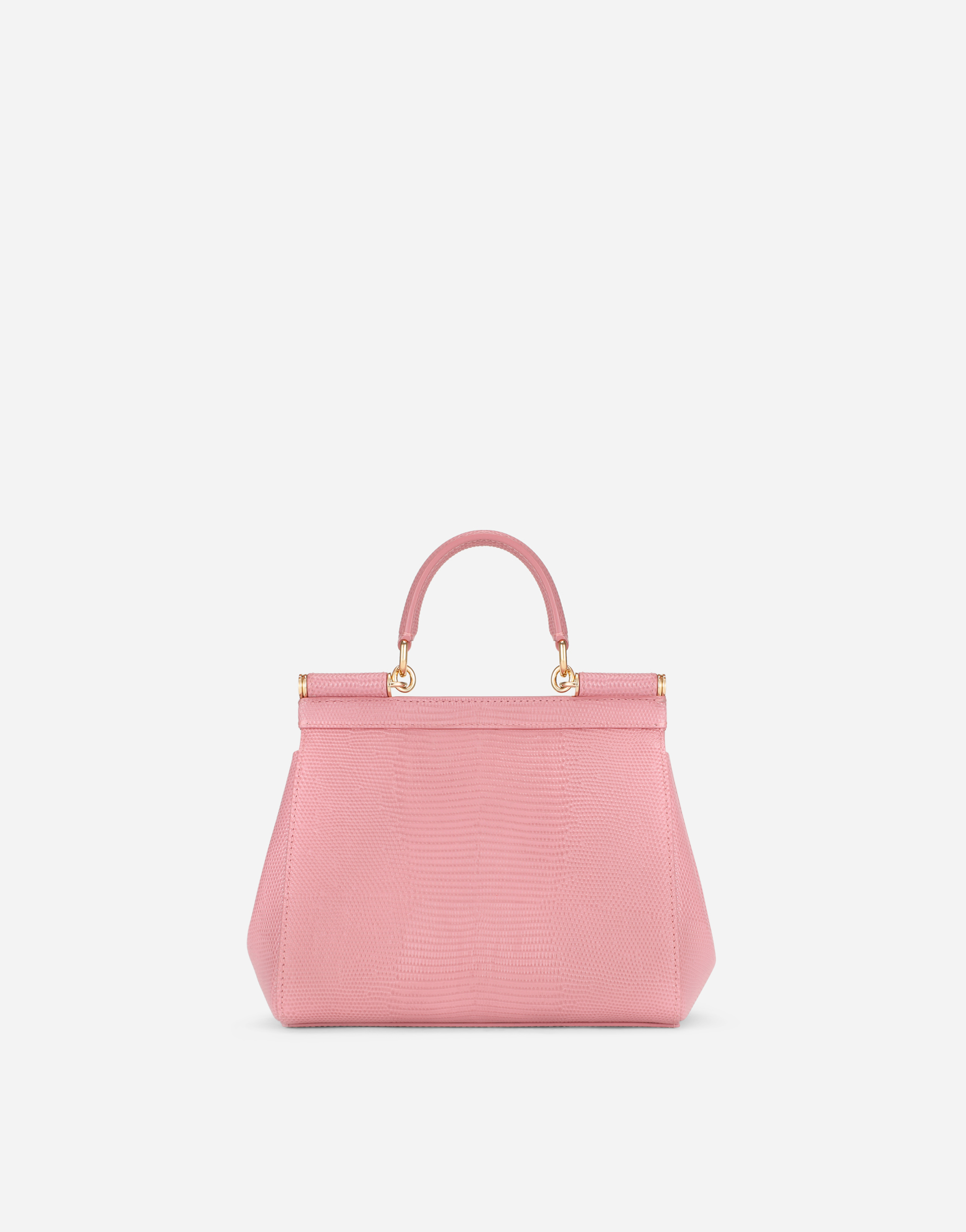 Dolce & Gabbana Small Iguana-print Calfskin Sicily Bag In Pink