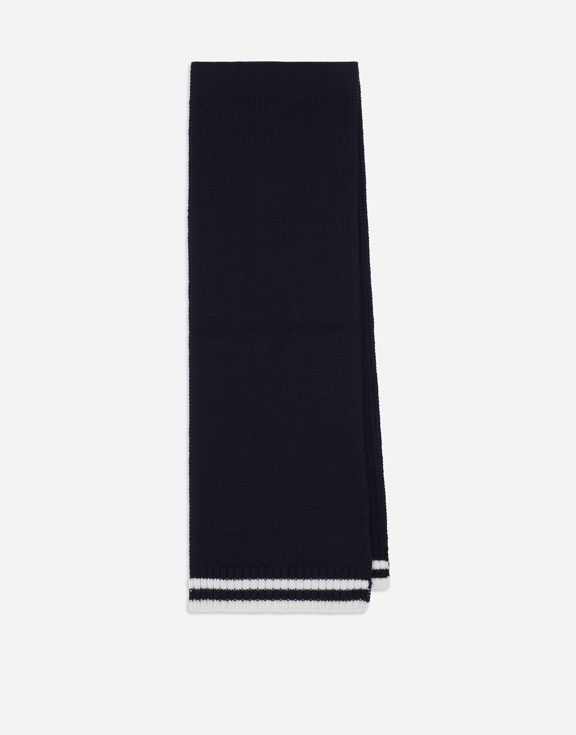 Dolce & Gabbana Wool Jacquard Scarf With Dolce&gabbana Logo In Blue