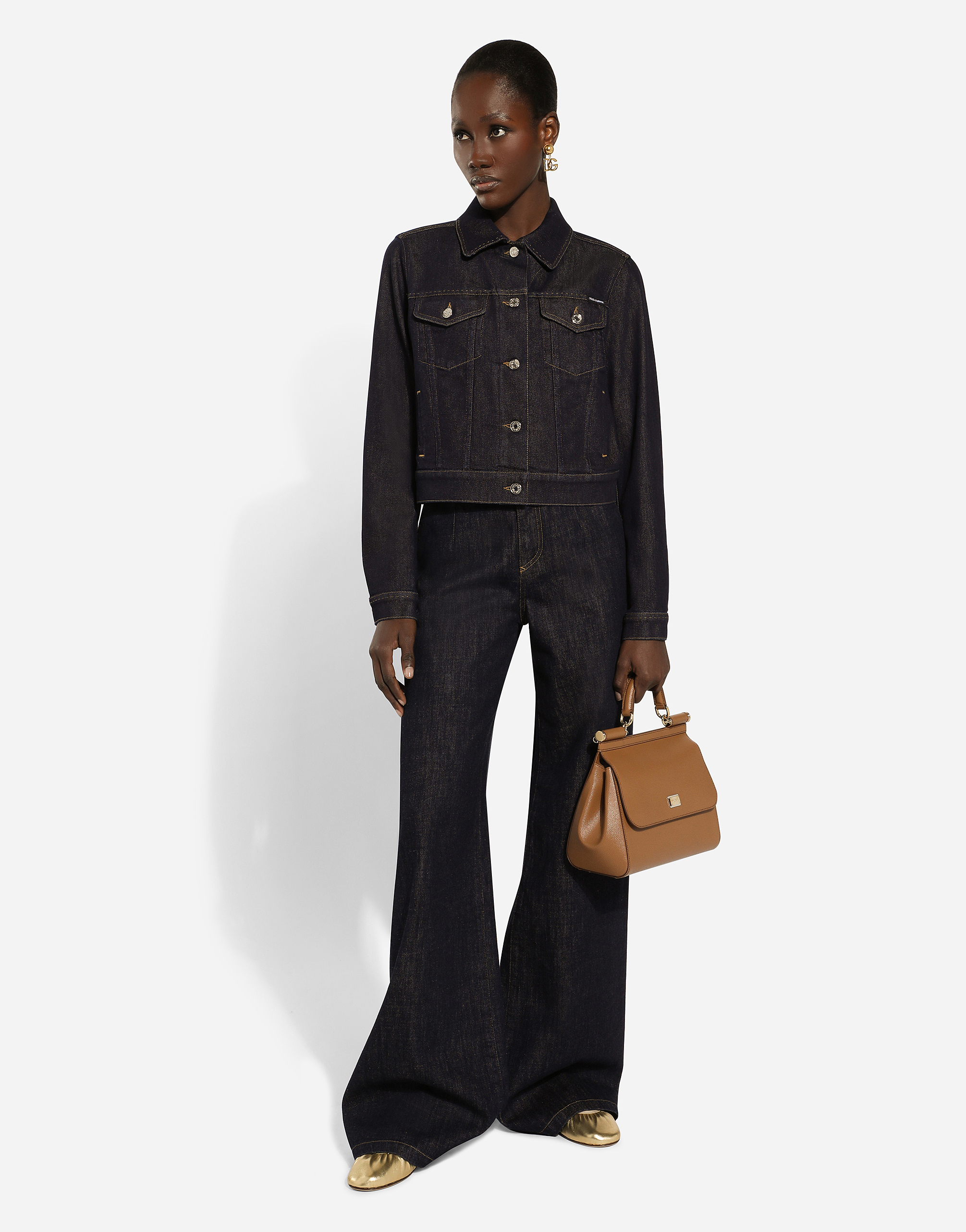 Dolce & Gabbana Cotton Denim Palazzo Jeans In マルチカラー