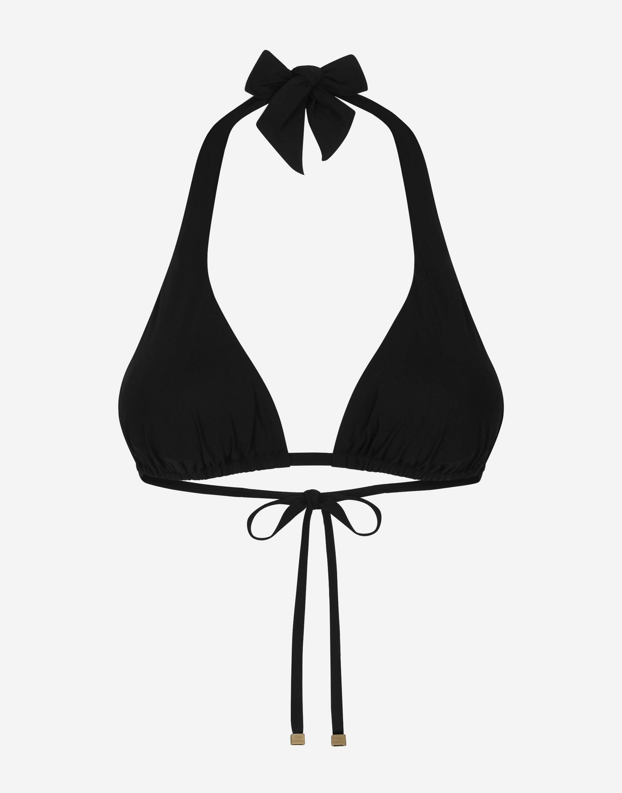 Dolce & Gabbana Padded Triangle Bikini Top In Black
