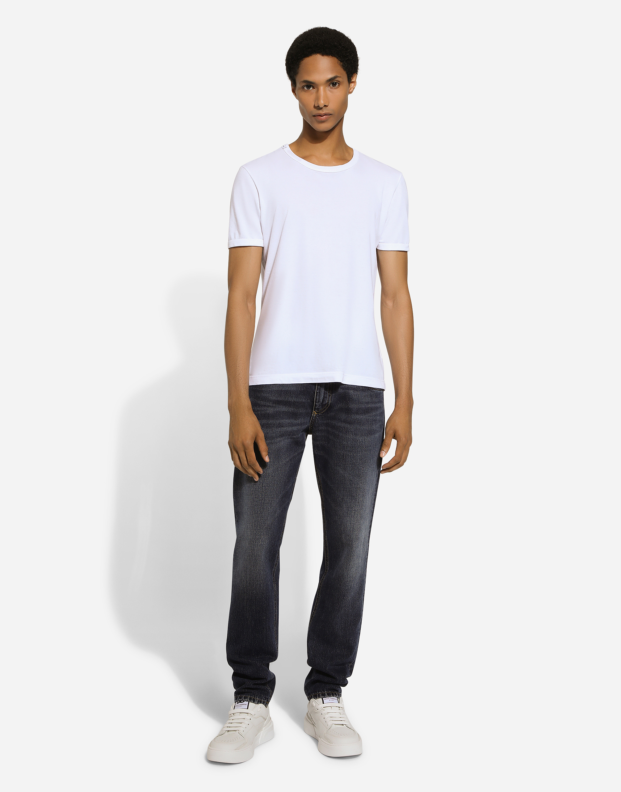 Regular-fit blue denim jeans