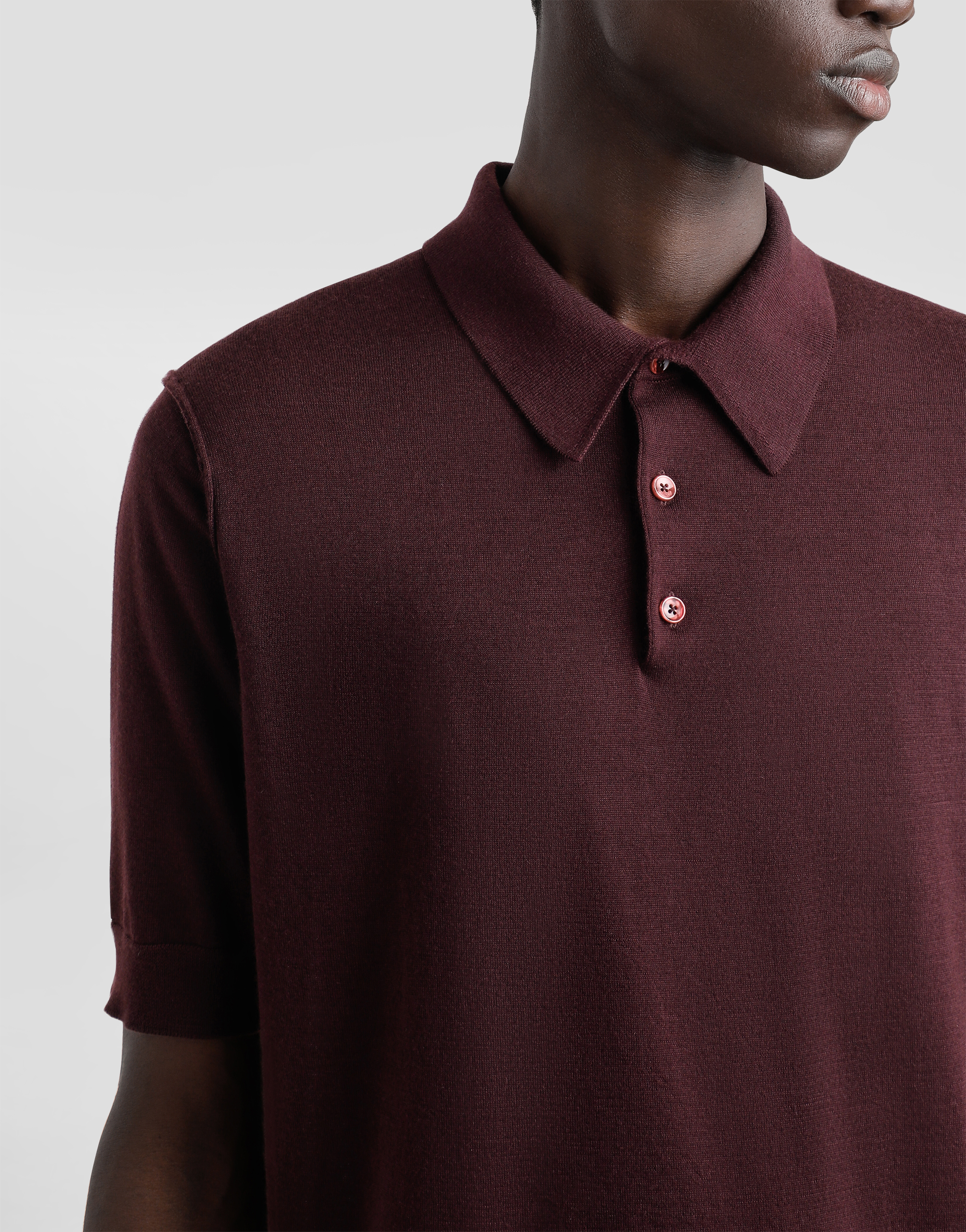 Fine-gauge cashmere polo shirt