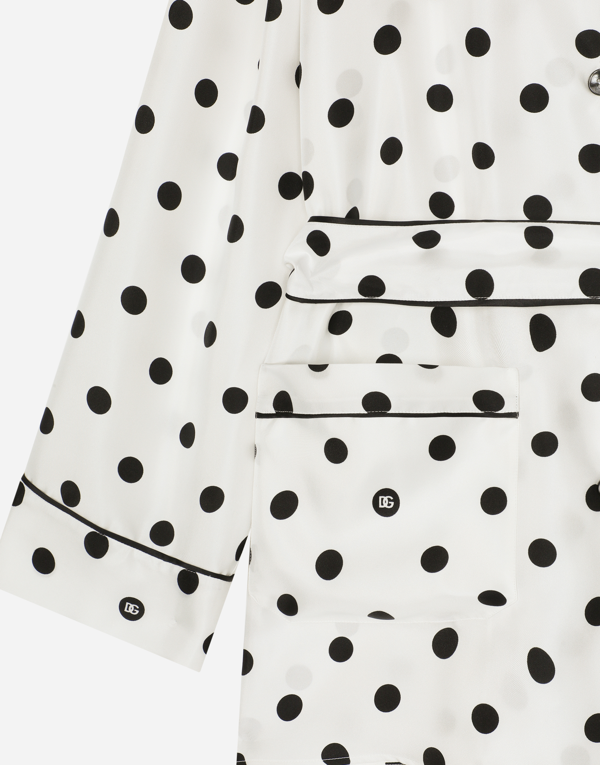 Dolce & Gabbana Polka-dot Long-sleeved Pajama Shirt In プリ