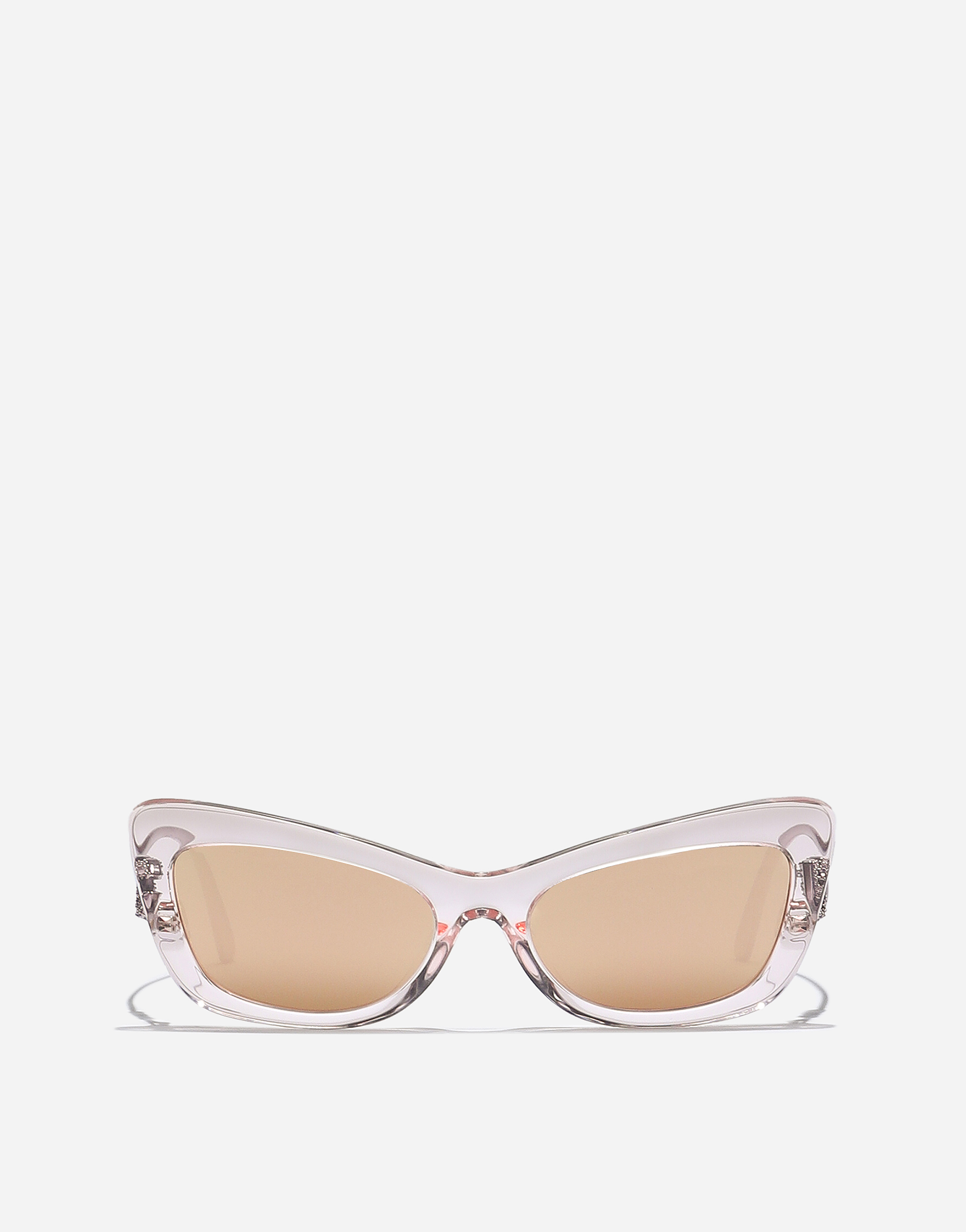 Dolce & Gabbana Dg Logo Acetate & Plastic Cat-eye Sunglasses In Transparent Rose