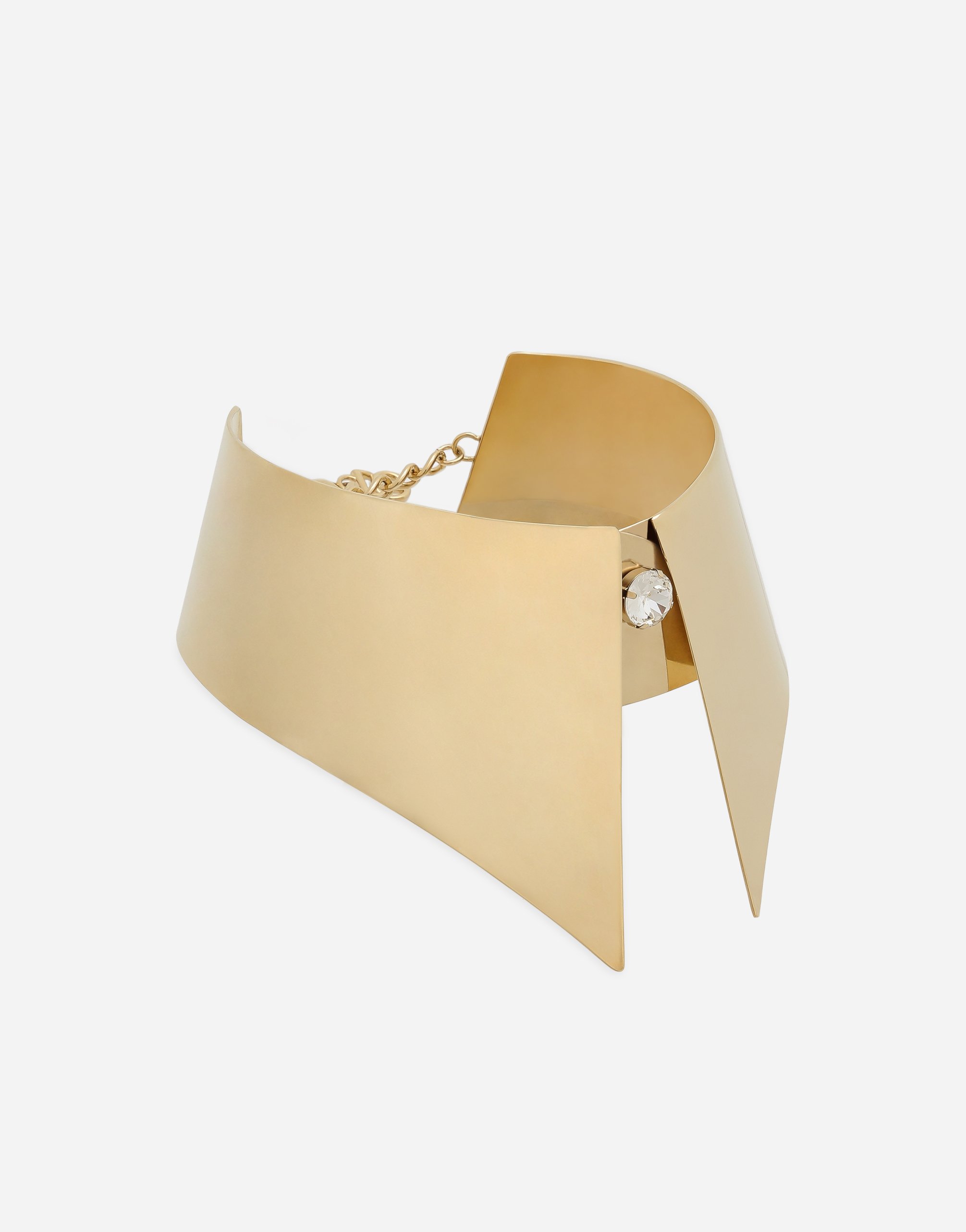 Rigid metal shirt collar necklace