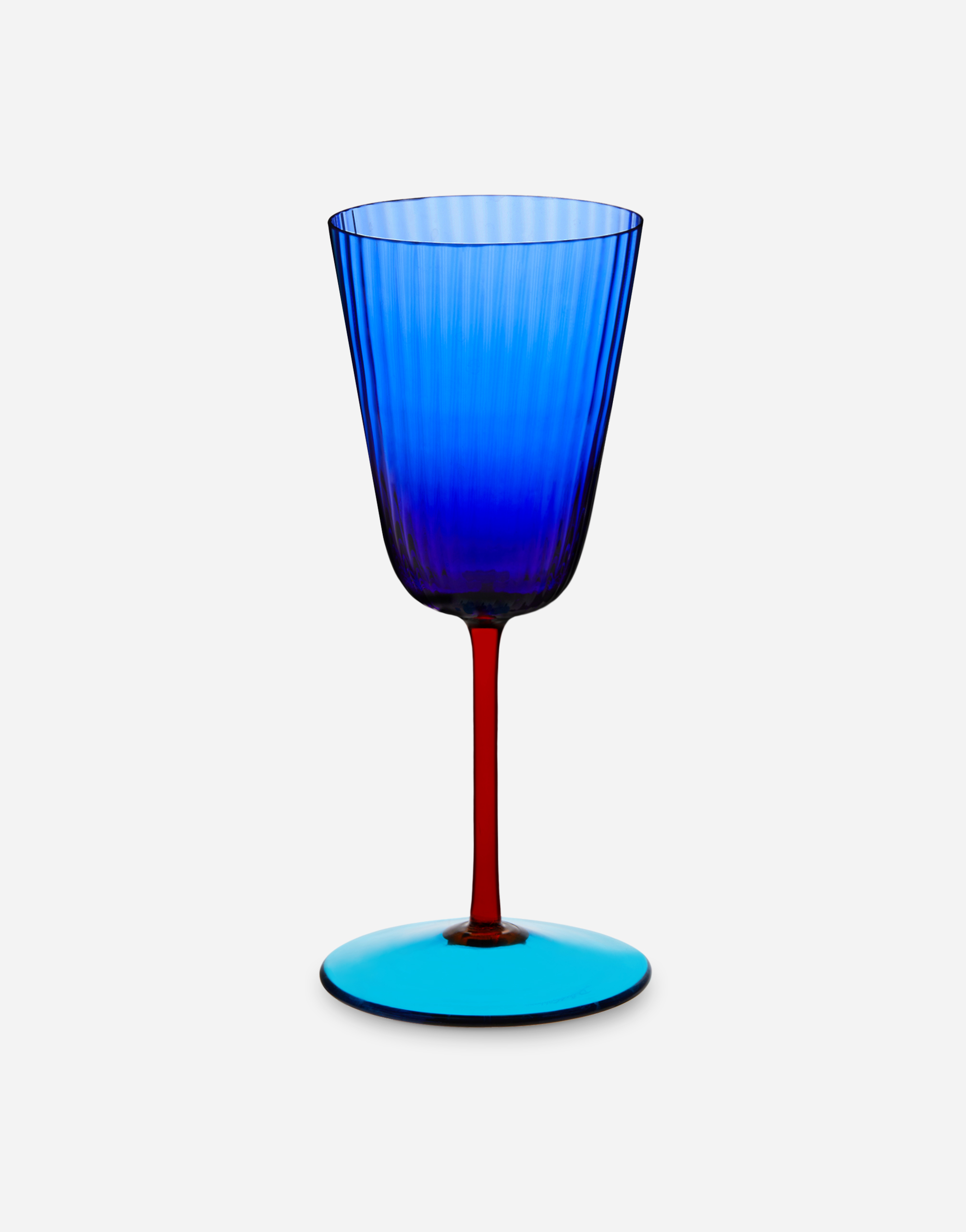 Dolce & Gabbana Hand-blown Murano White Wine Glass In Multicolor
