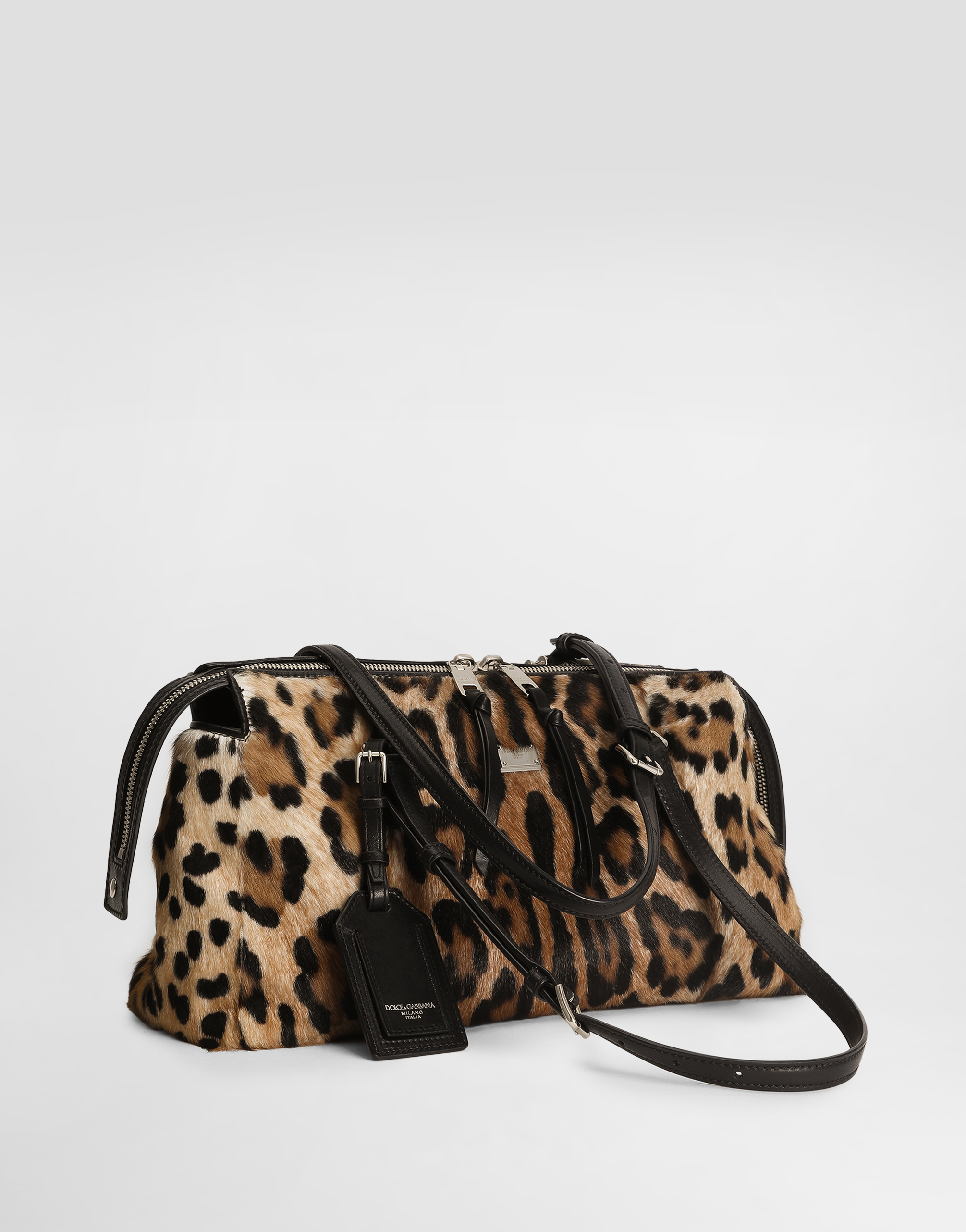 Dolce & Gabbana Leo-print Vittoria Bag In Brown