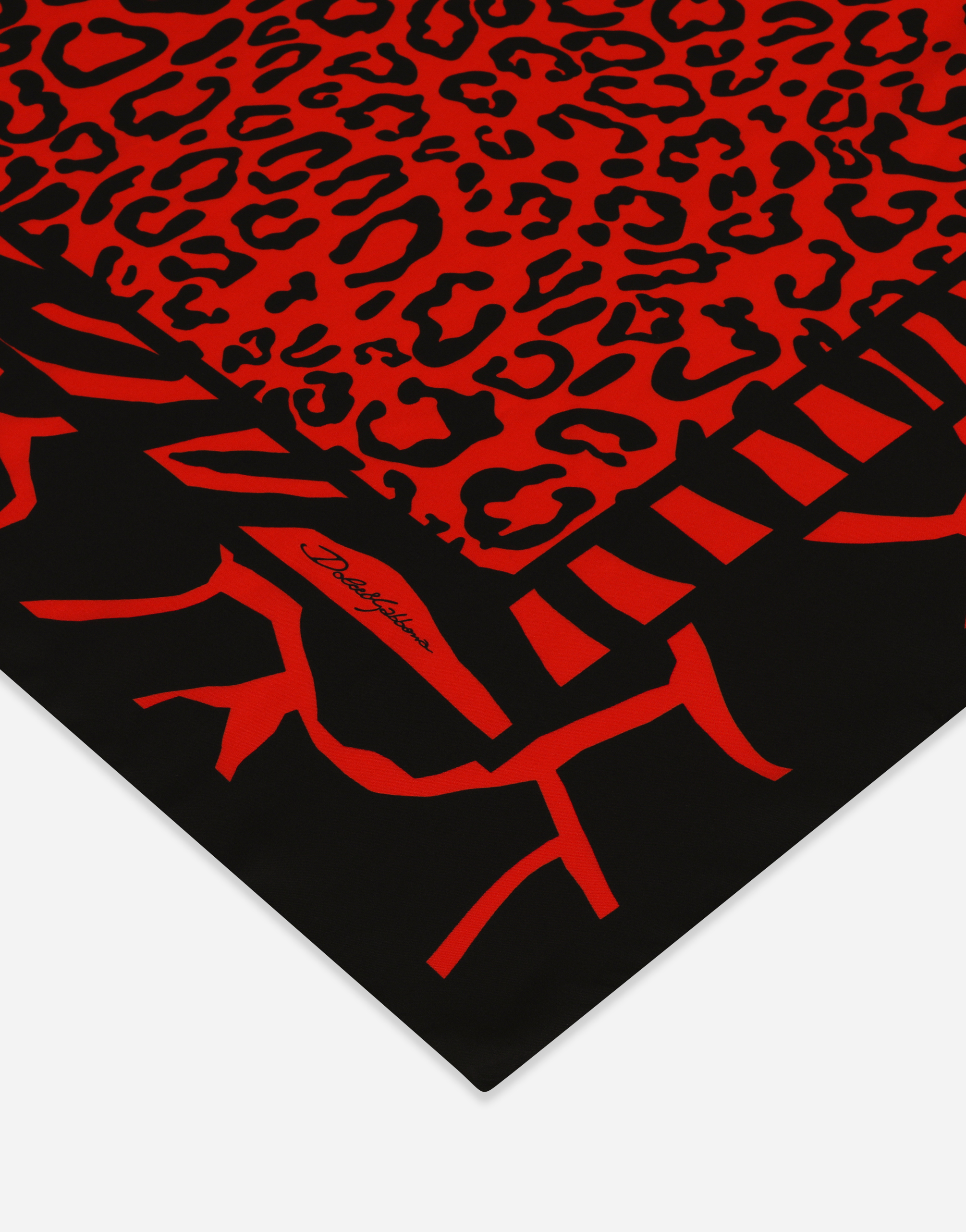 DOLCE & GABBANA LEOPARD-PRINT TWILL SCARF (90 X 90)