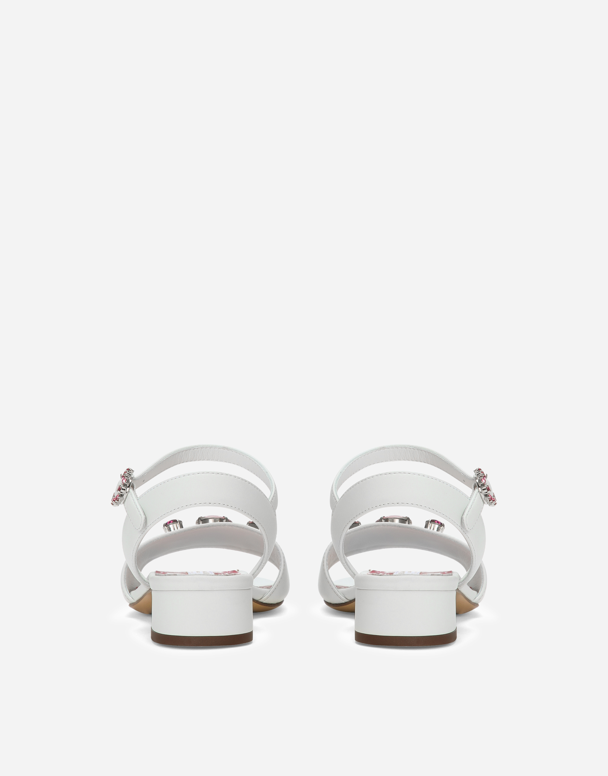 DOLCE & GABBANA NAPPA LEATHER SANDALS WITH EMBROIDERY