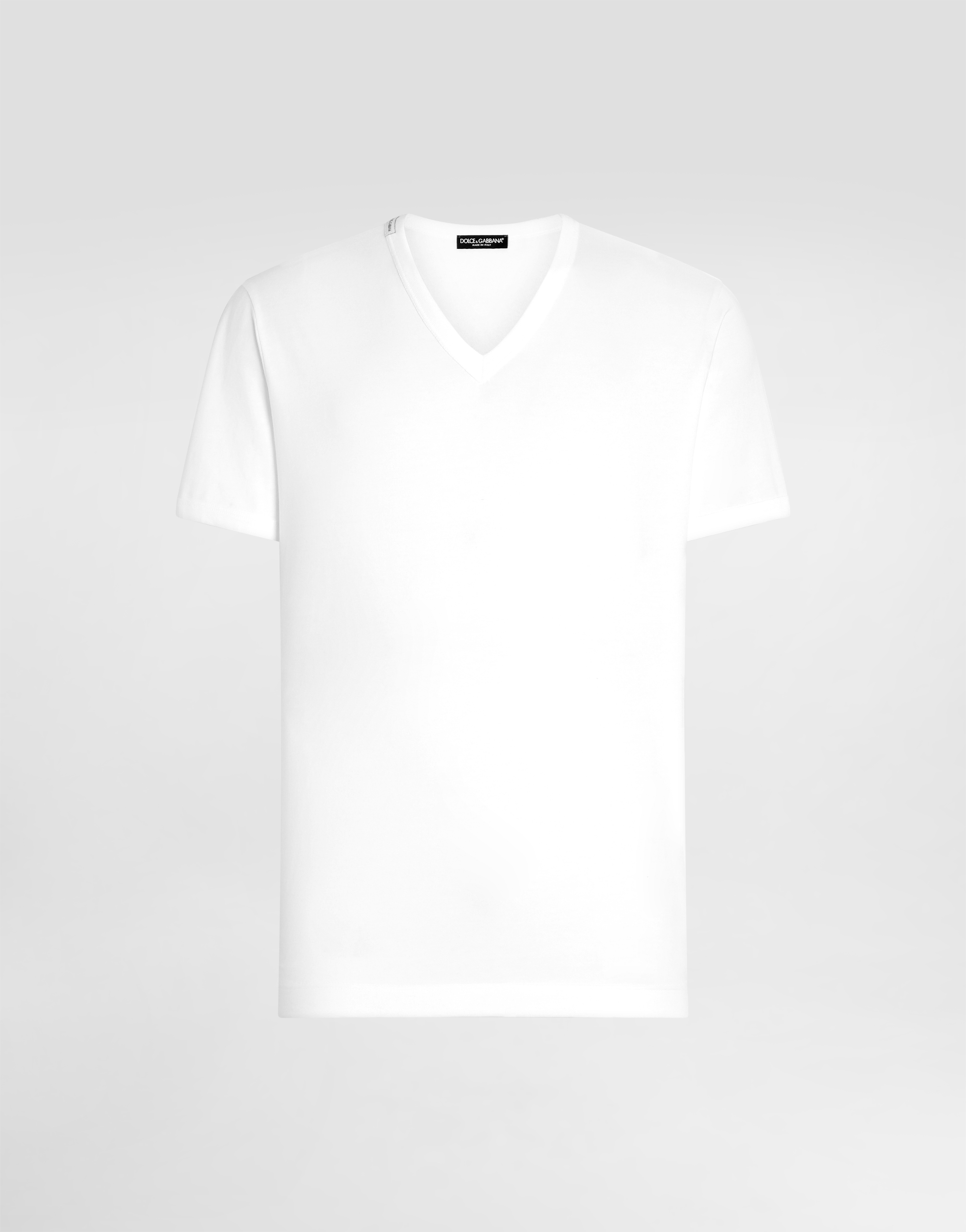 Dolce & Gabbana Male Cotton T-Shirt - Man T-Shirts And Polos Cotton White Size 54