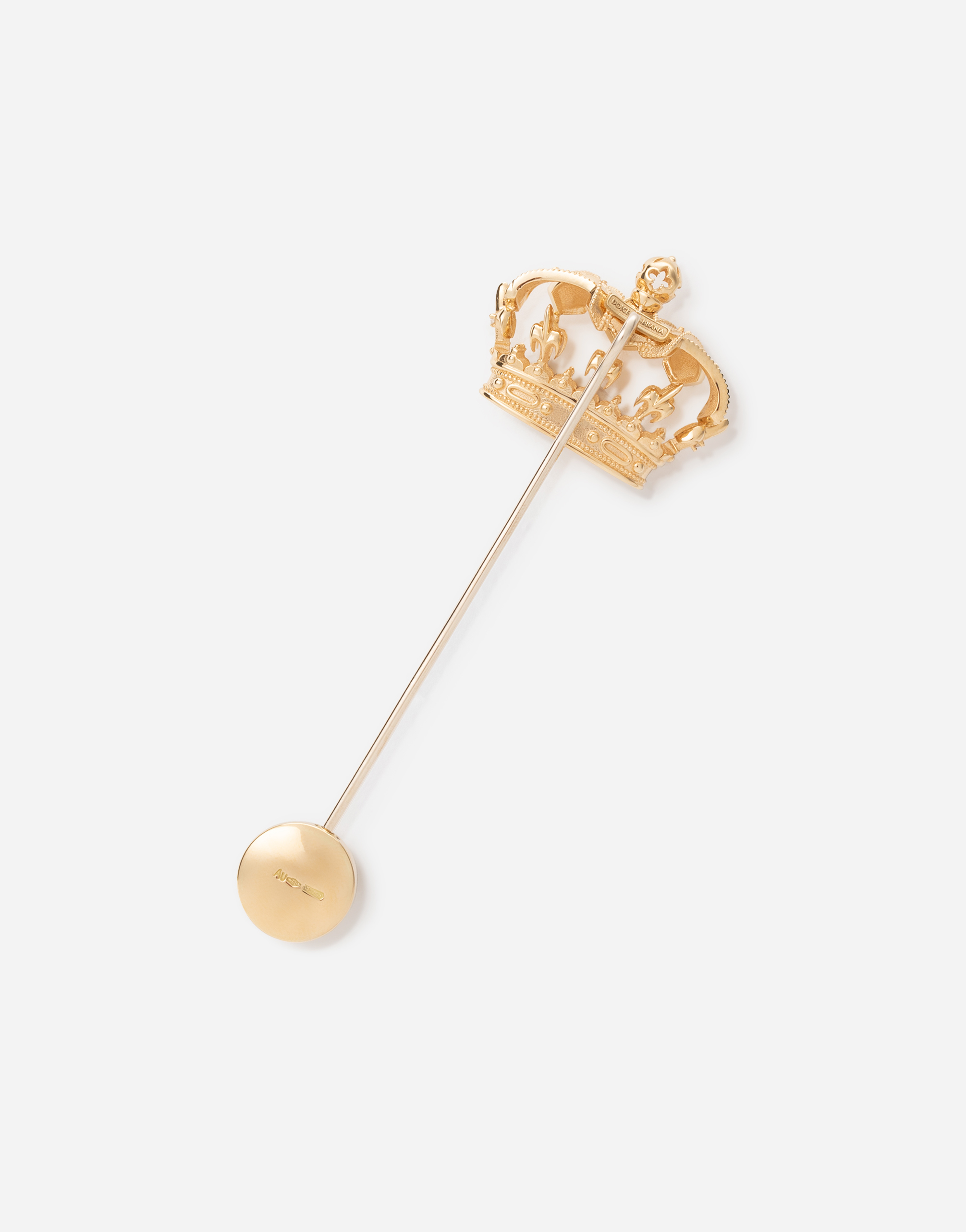 Shop Dolce & Gabbana Crown Yellow Gold Stick Pin Brooch