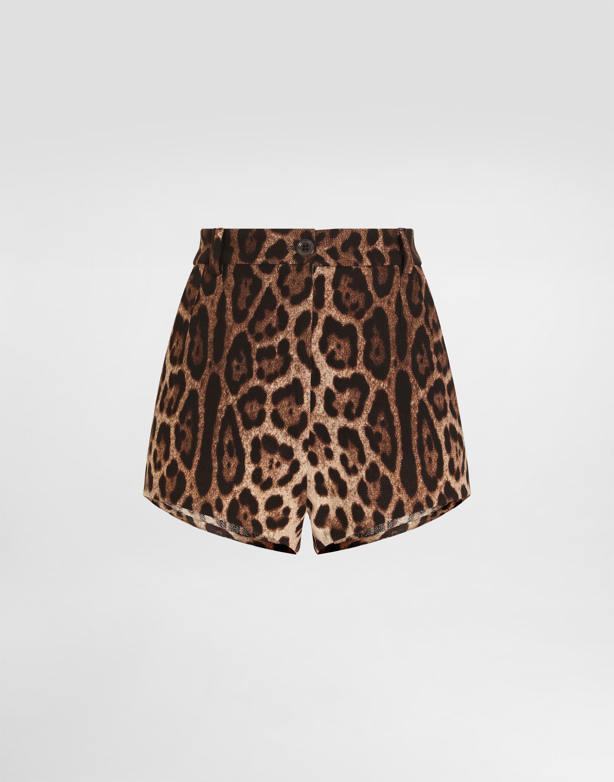Dolce & Gabbana Leopard-print Double Crêpe Shorts In Animal Print