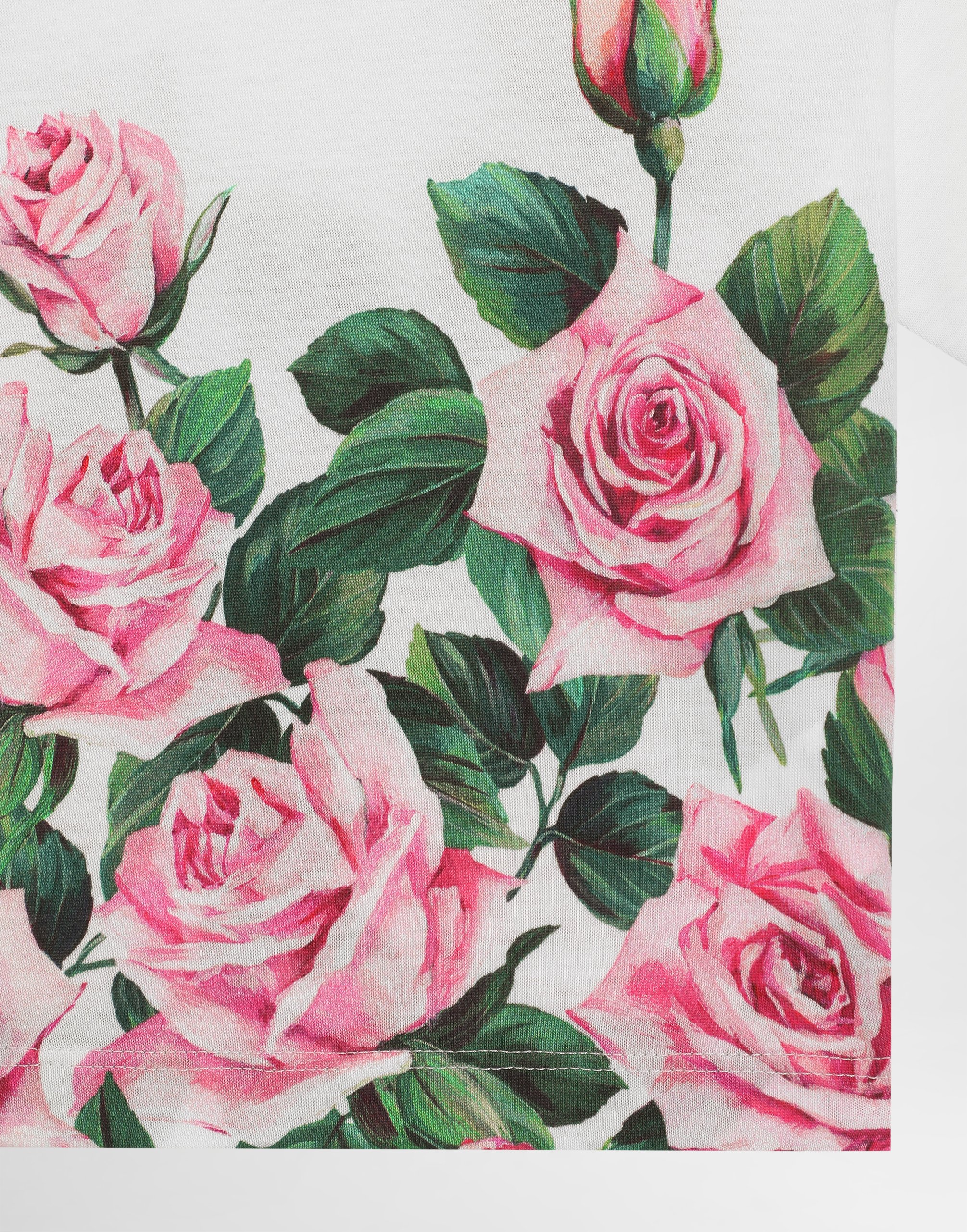Jersey T-shirt with rose print