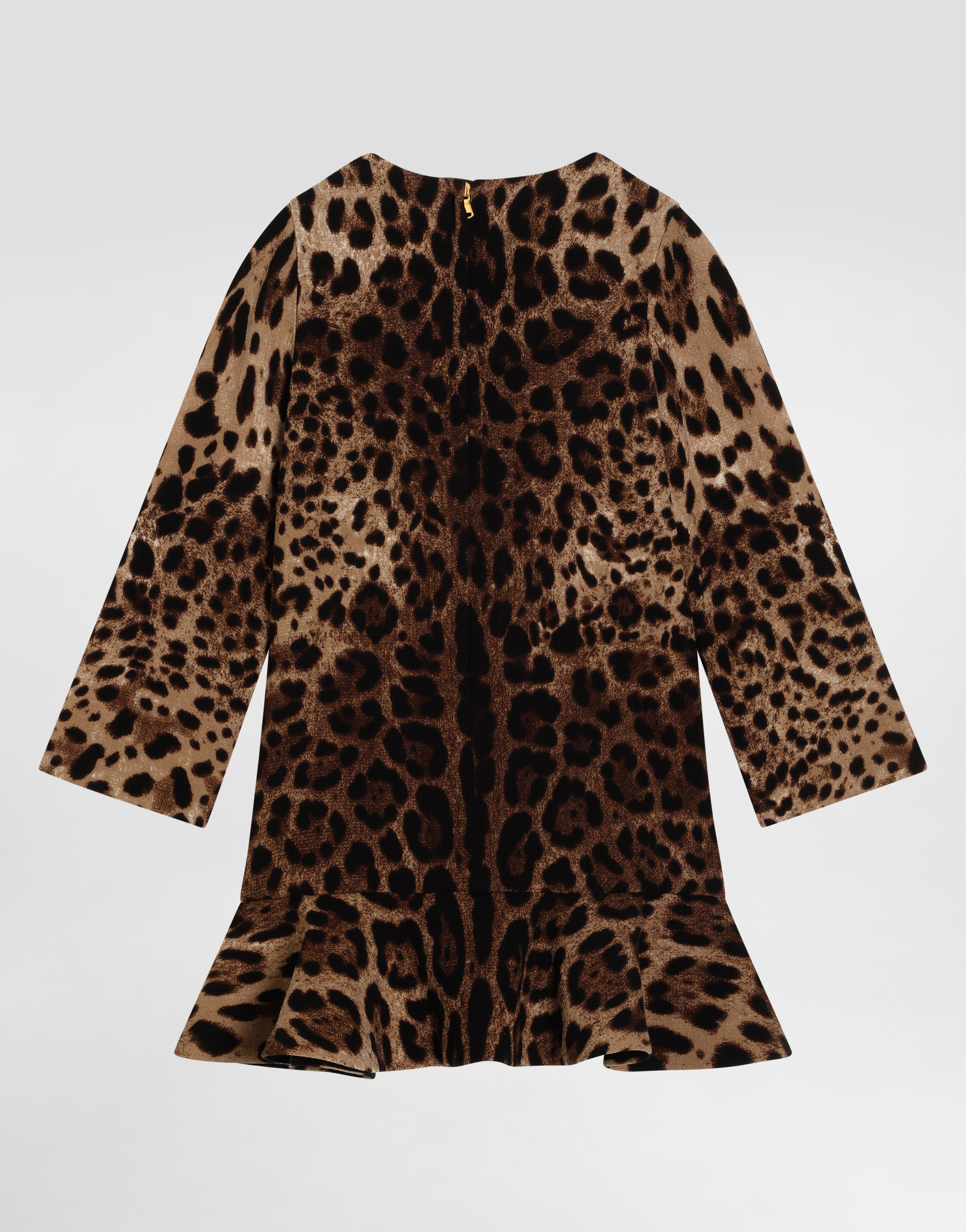 Dolce & Gabbana Leo-print Double Crêpe Dress In Brown