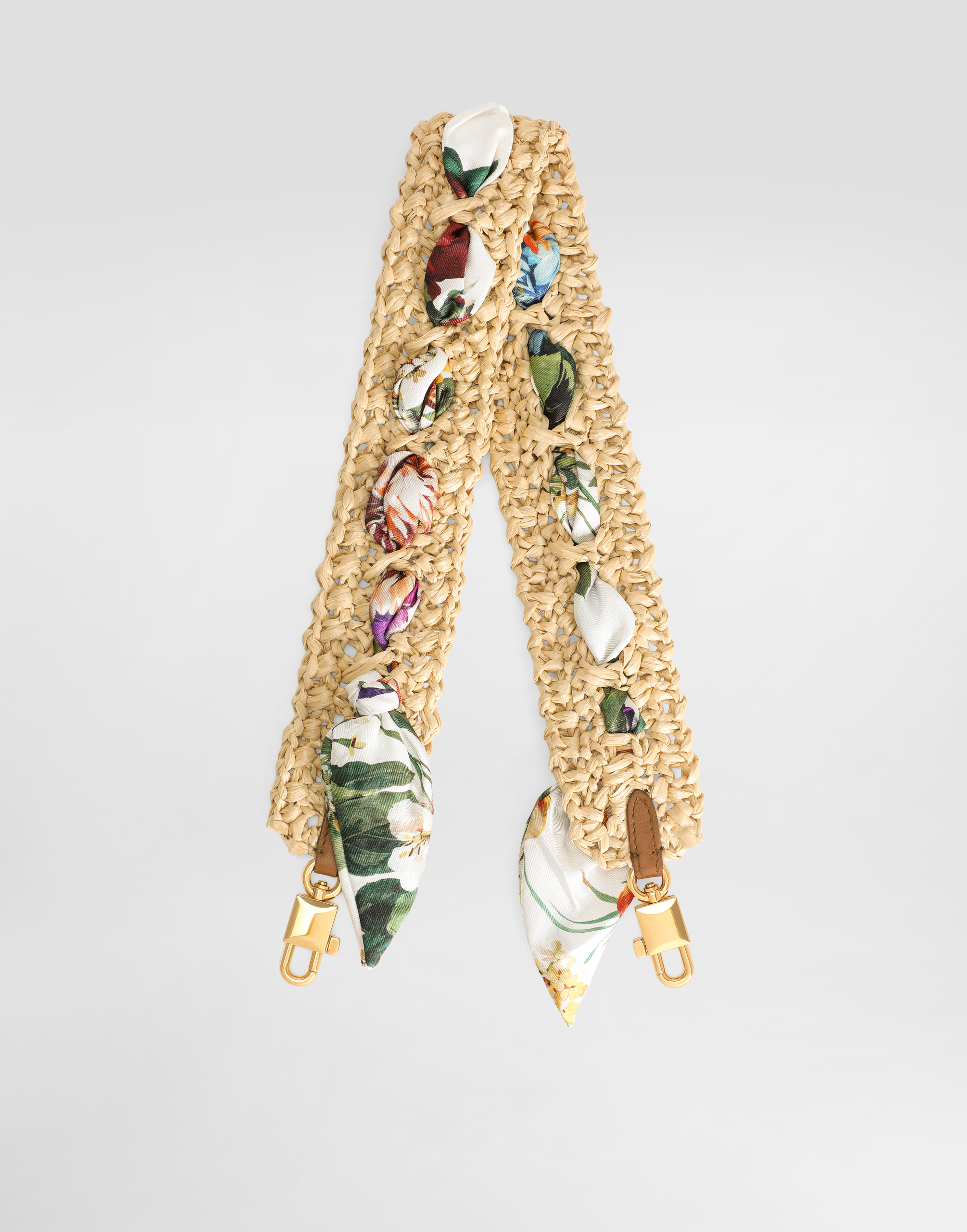 Dolce & Gabbana Raffia Crochet Shoulder Strap In Gold
