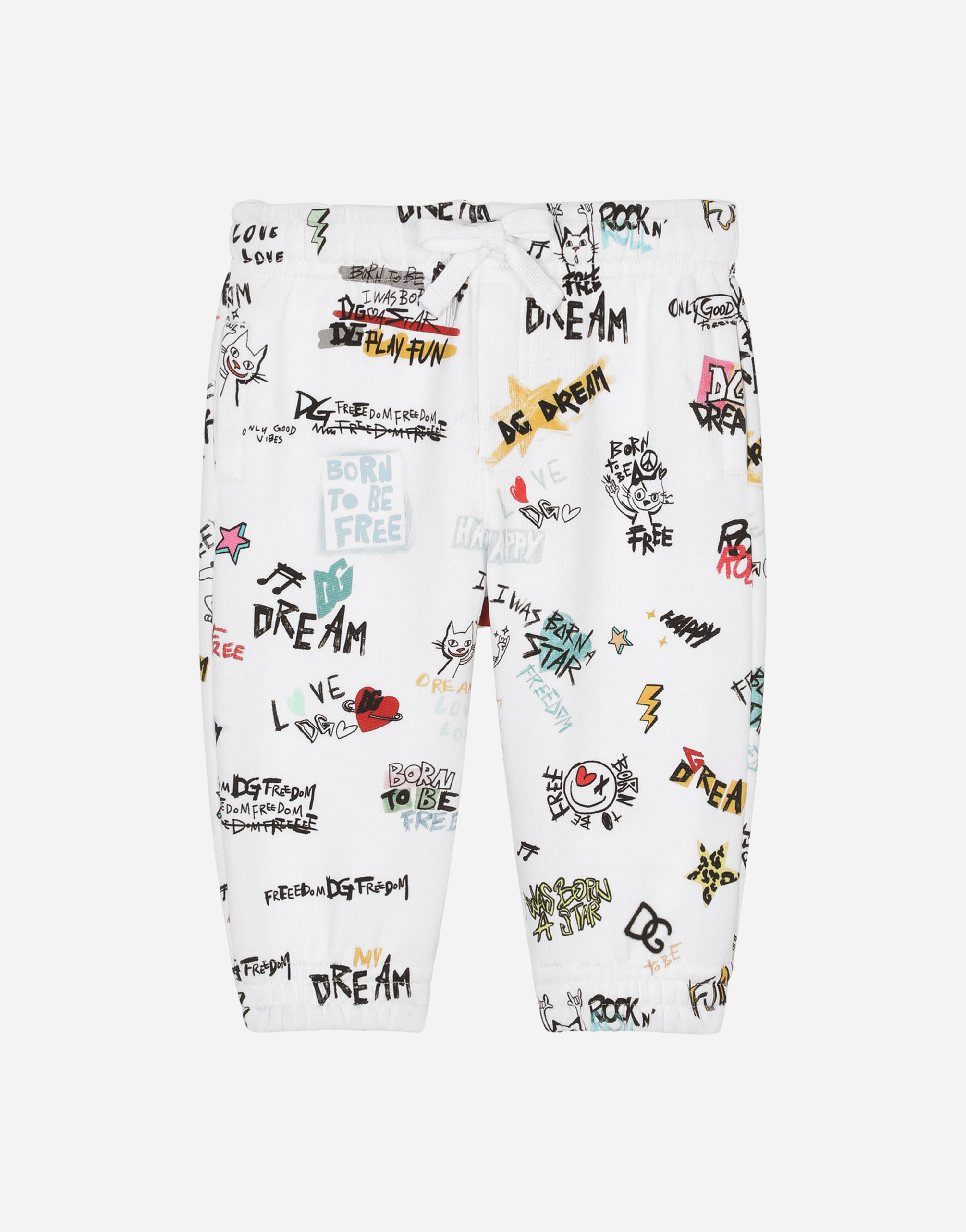 DOLCE & GABBANA JERSEY JOGGING PANTS WITH DG ROCK PRINT