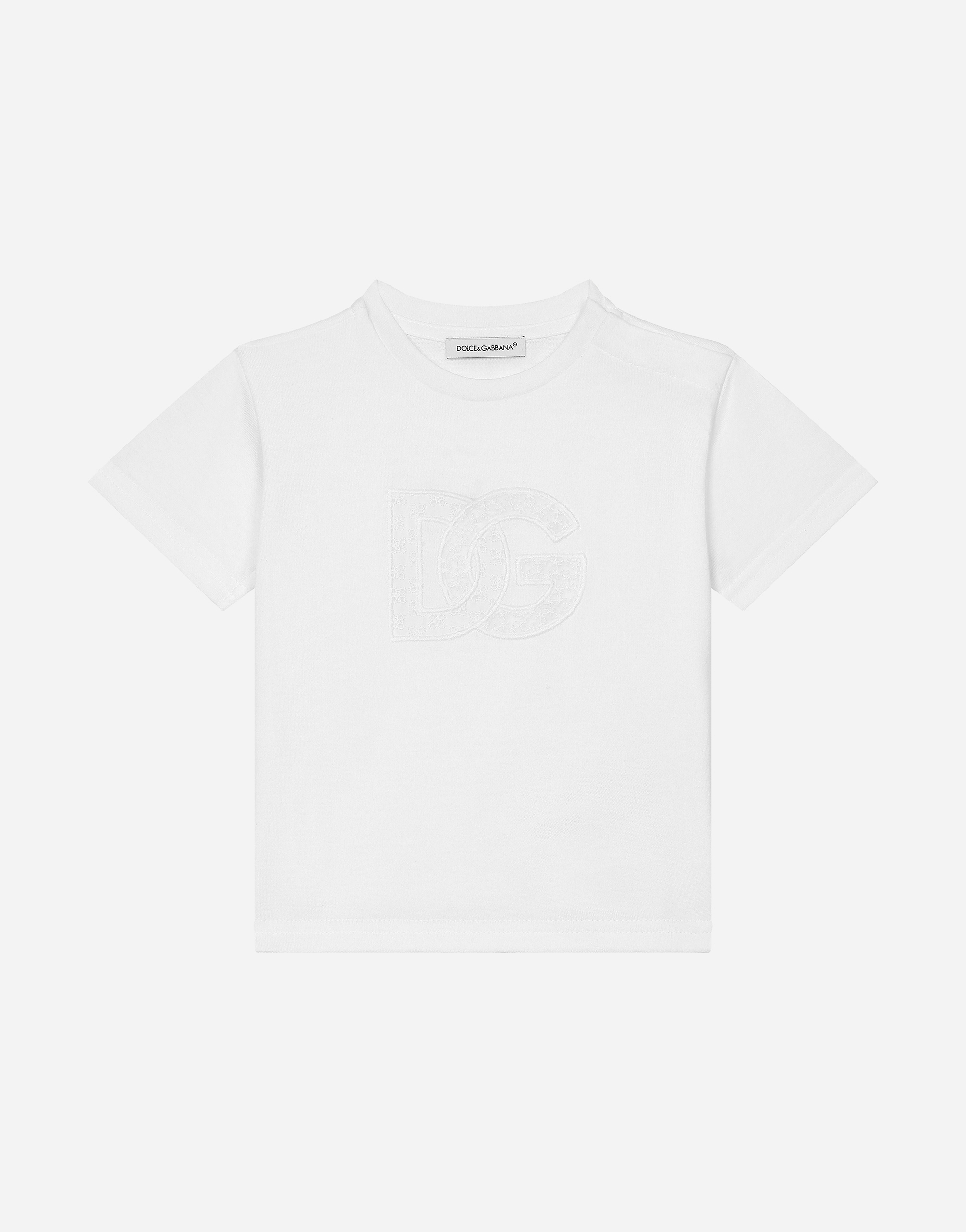 Jersey T-shirt with openwork DG logo