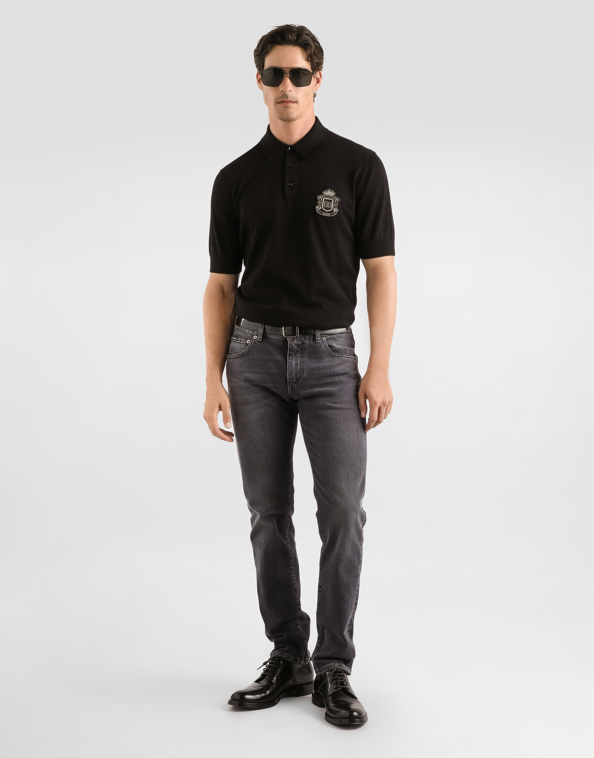  Dolce & Gabbana Cotton Polo Shirt - Mann Strickwaren Schwarz 46 