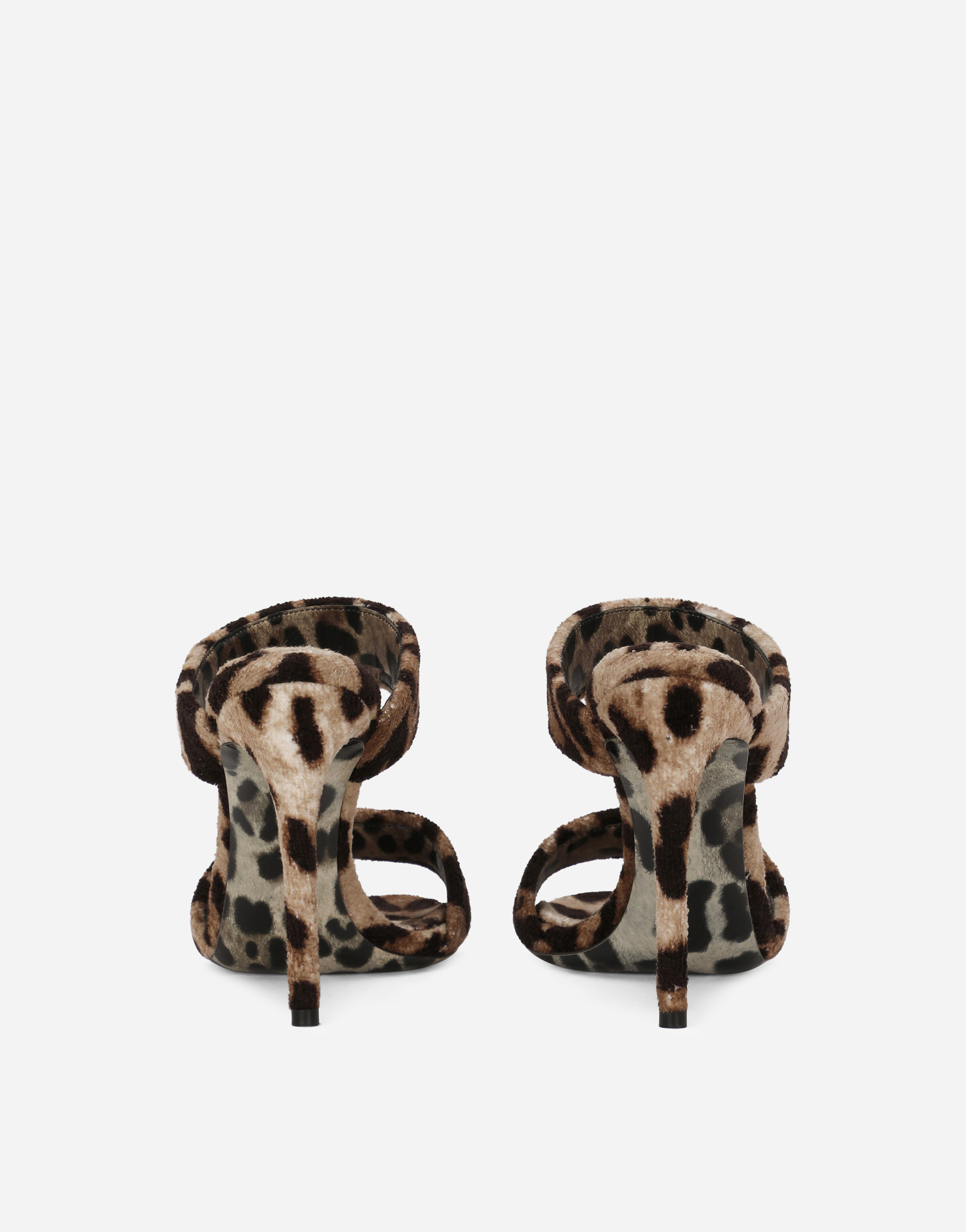 DOLCE & GABBANA LEOPARD-PRINT TERRYCLOTH SANDALS
