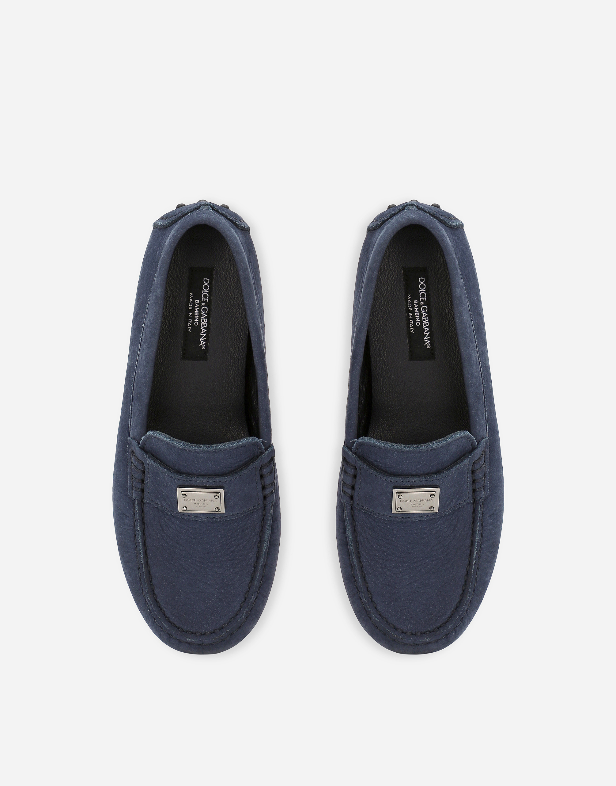Shop Dolce & Gabbana Nubuck Loafers In Blue
