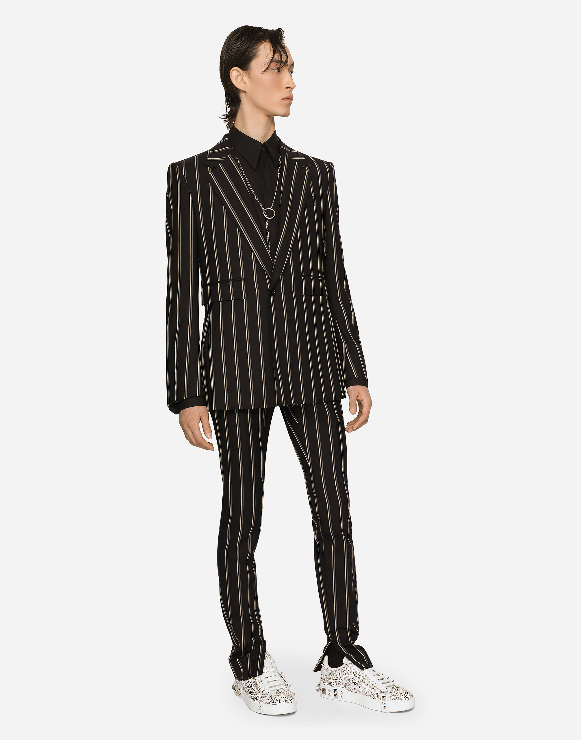 DOLCE & GABBANA PINSTRIPE WOOL SICILIA-FIT SUIT