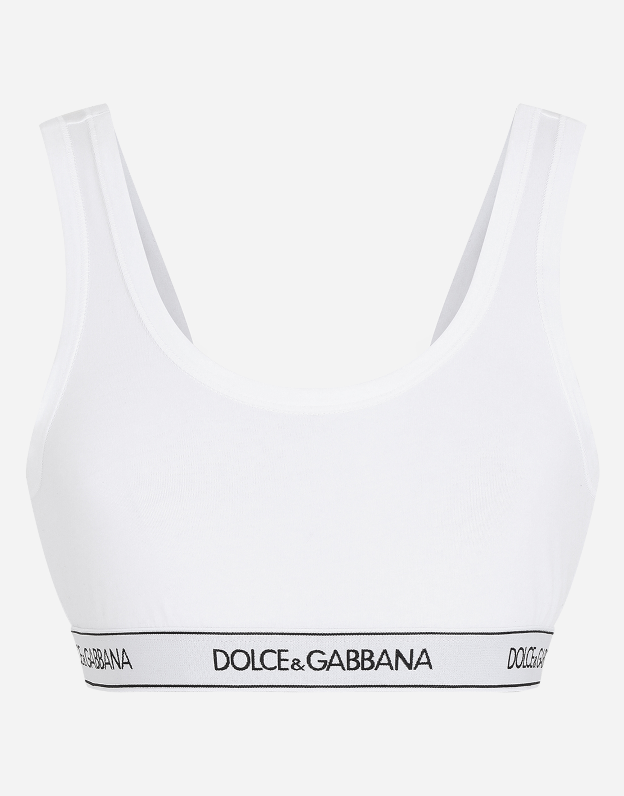 DOLCE & GABBANA JERSEY BRALET WITH BRANDED ELASTIC AND WIDE STRAPS
