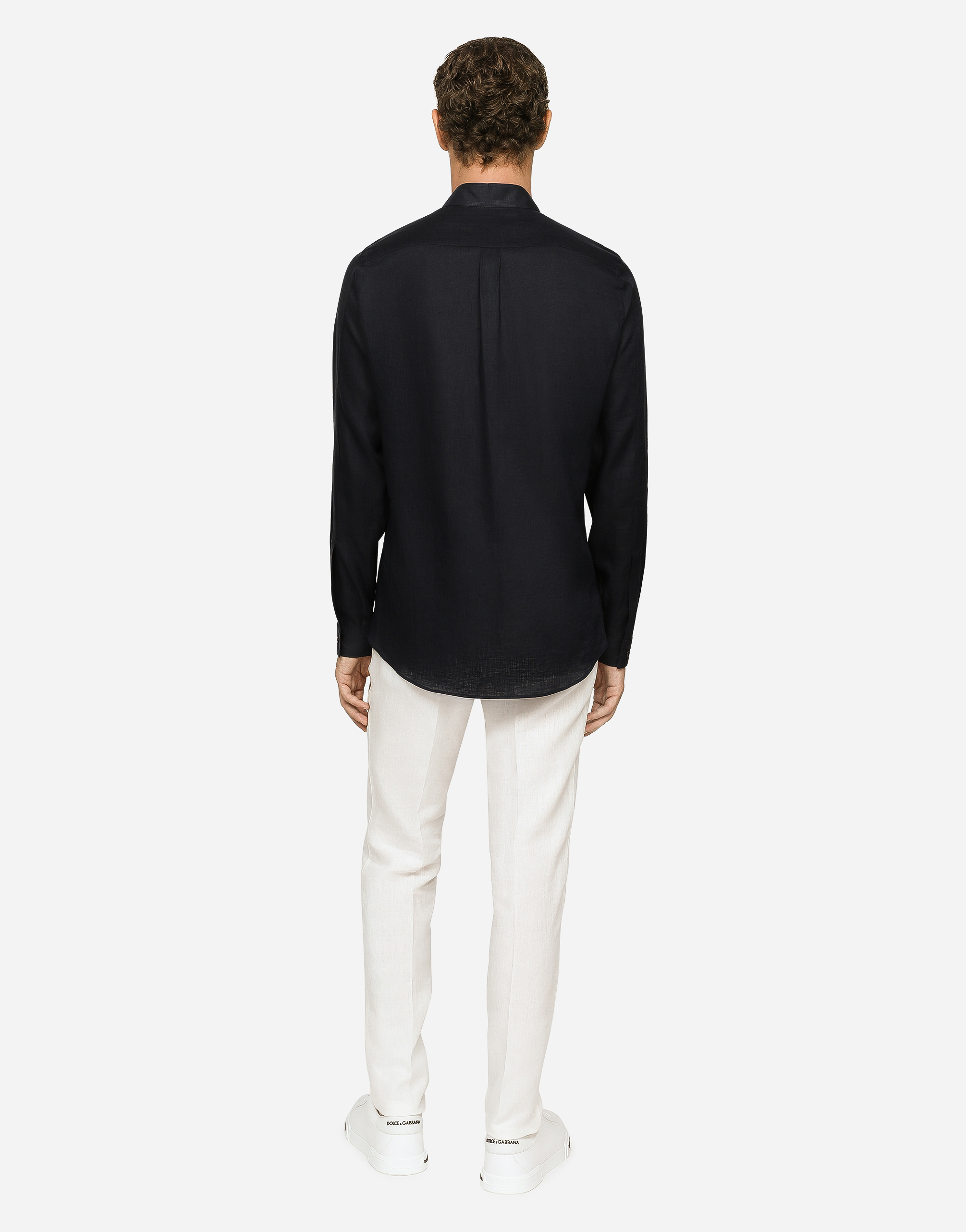  Dolce & Gabbana Dolce & Gabbana Camicia - Man Shirts Blue Linen 43 