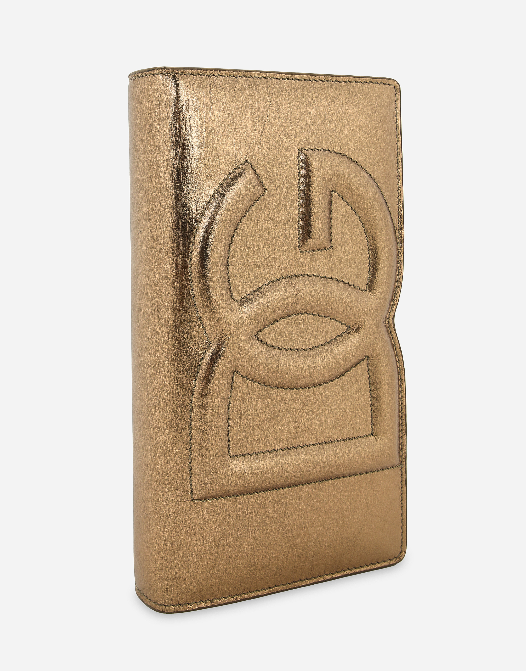 Shop Dolce & Gabbana Dg Logo Phone Bag In Gold