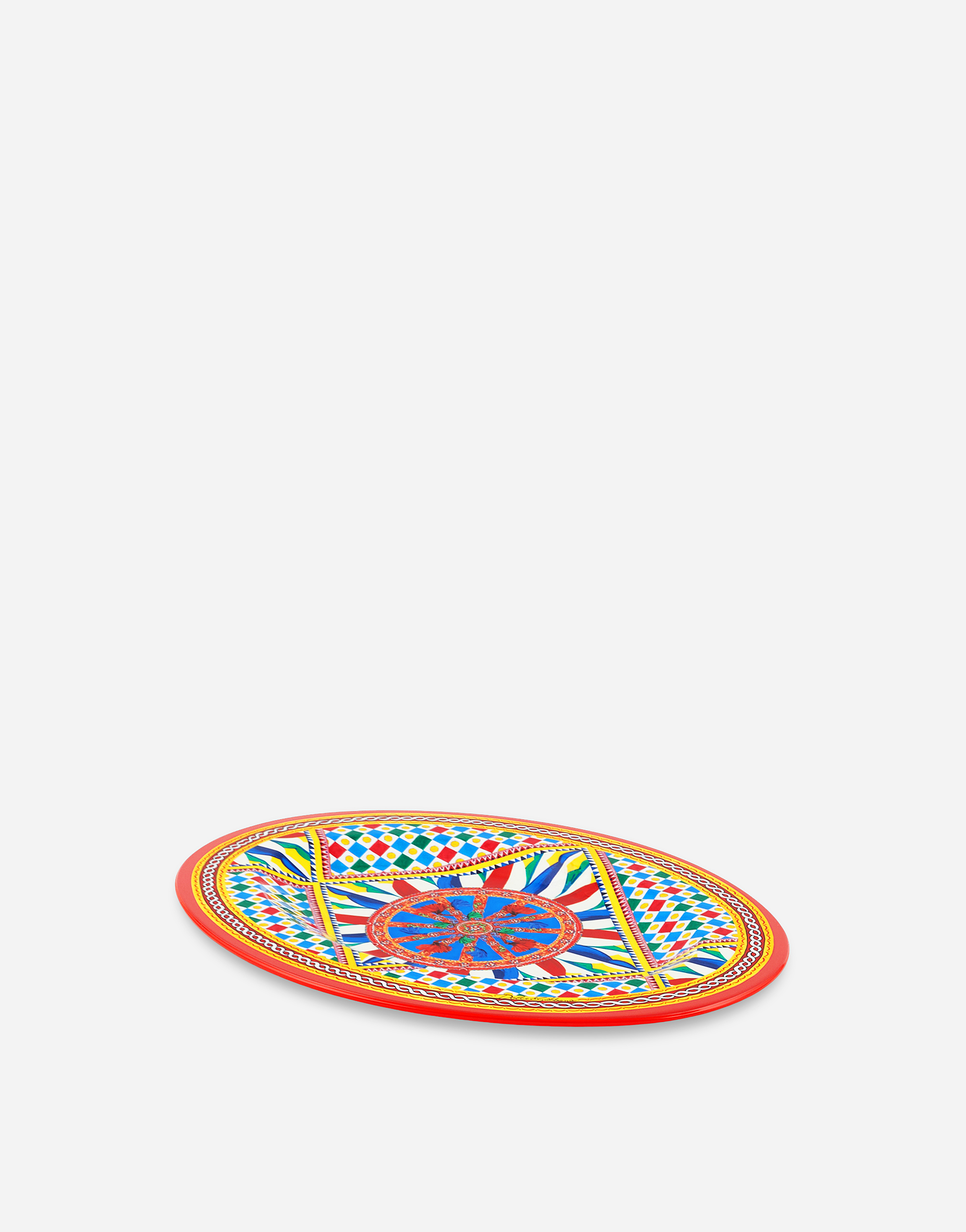 Dolce & Gabbana Wooden Tray In Multicolor
