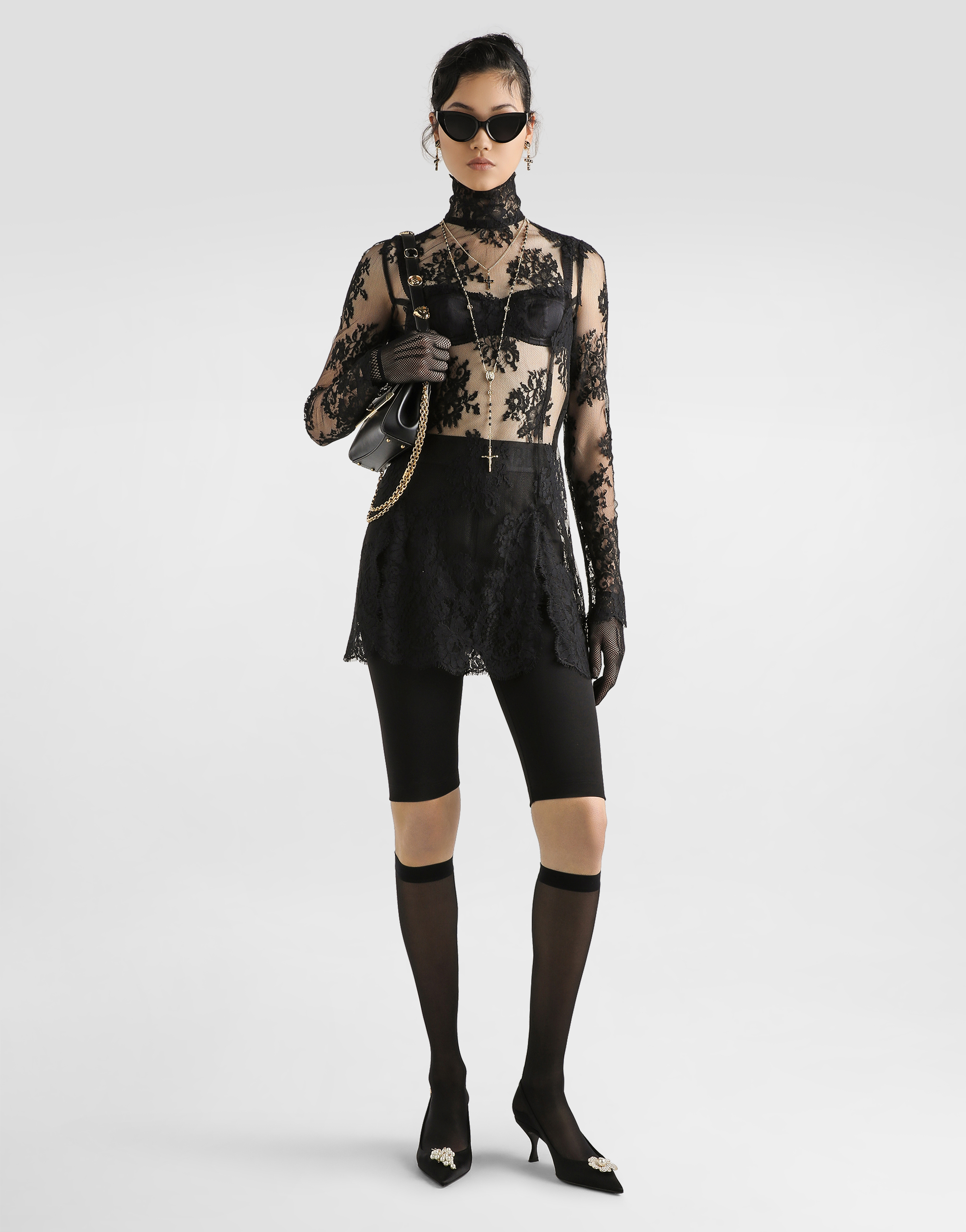Dolce & Gabbana One-piece Cordonetto Lace Dress In Black